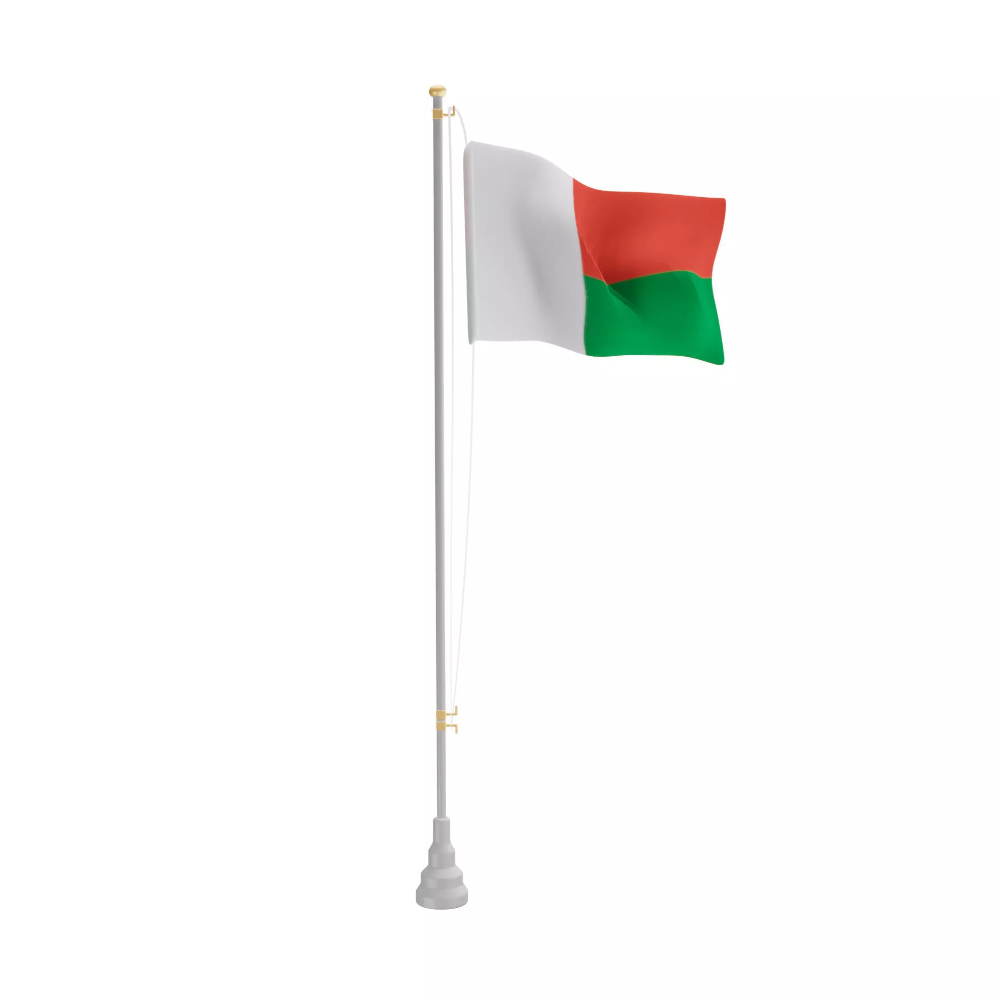 Madagascar flag Low-poly 3D model