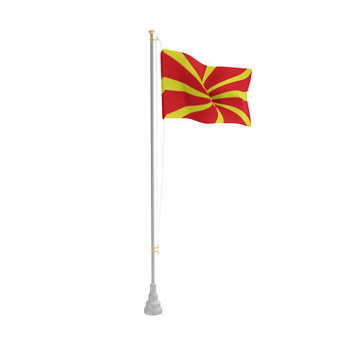 North Macedonian Flag Low-poly 3D model
