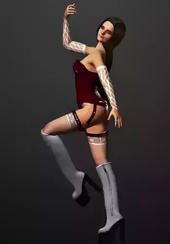 Stripper woman in high heels and stockings