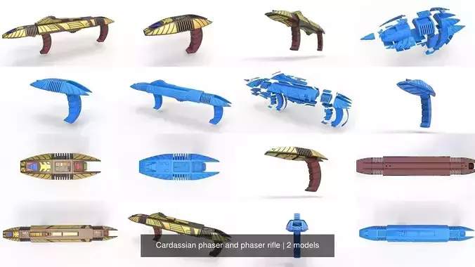 Cardassian phaser and phaser rifle 3D Model Collection
