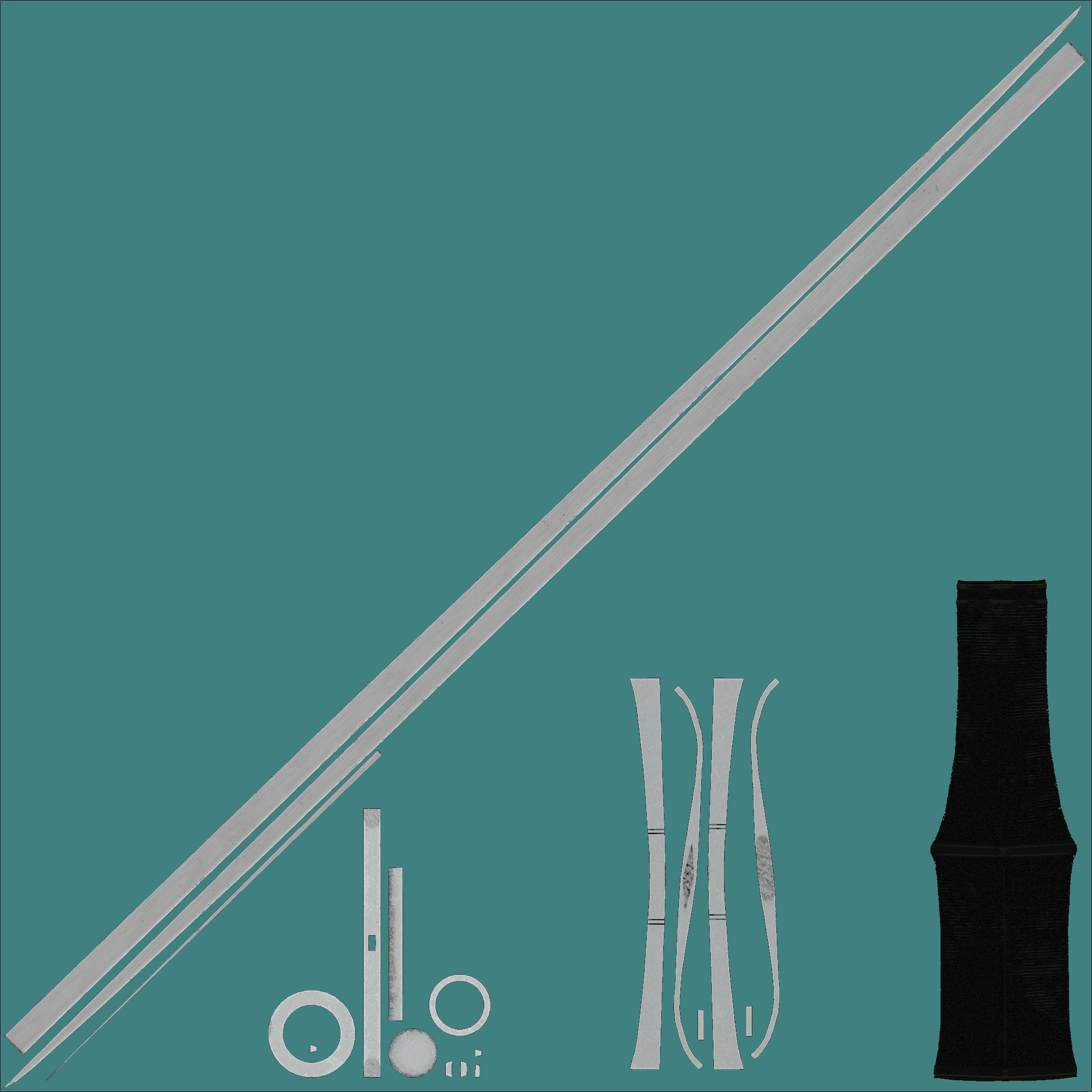 Albion Munich Medieval Sword PBR game ready Low-poly 3D model_7