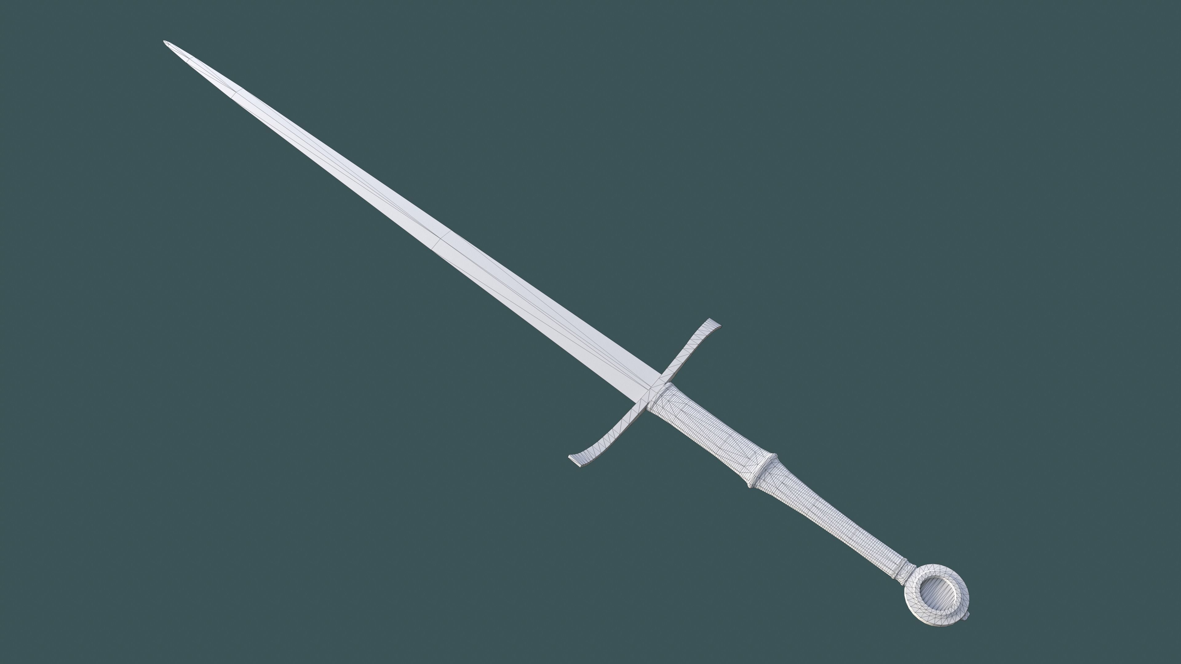 Albion Munich Medieval Sword PBR game ready Low-poly 3D model_6