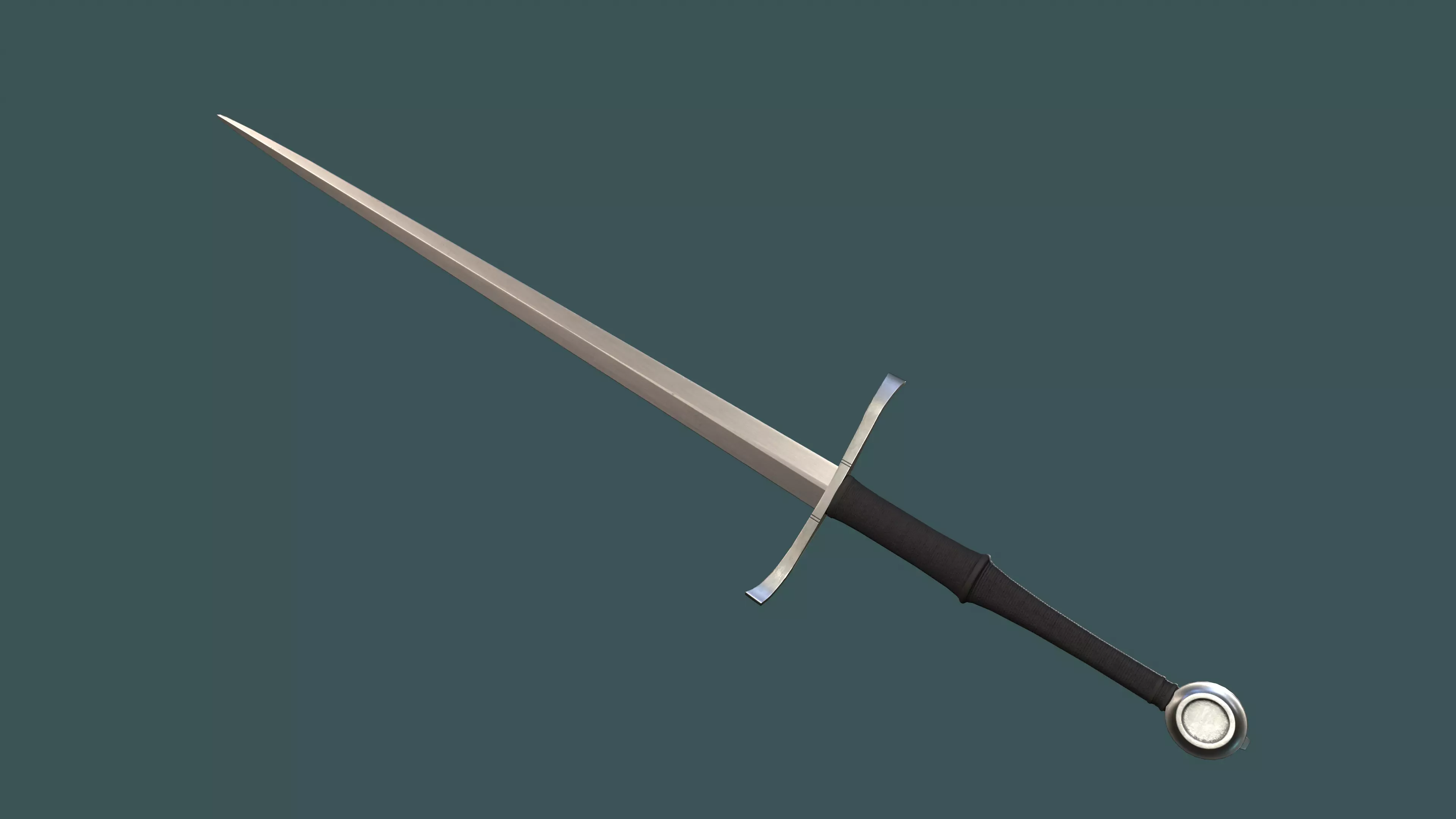 Albion Munich Medieval Sword PBR game ready Low-poly 3D model_0