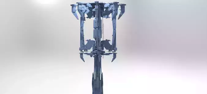 Alien Sci-fi base platforms 9 3D model