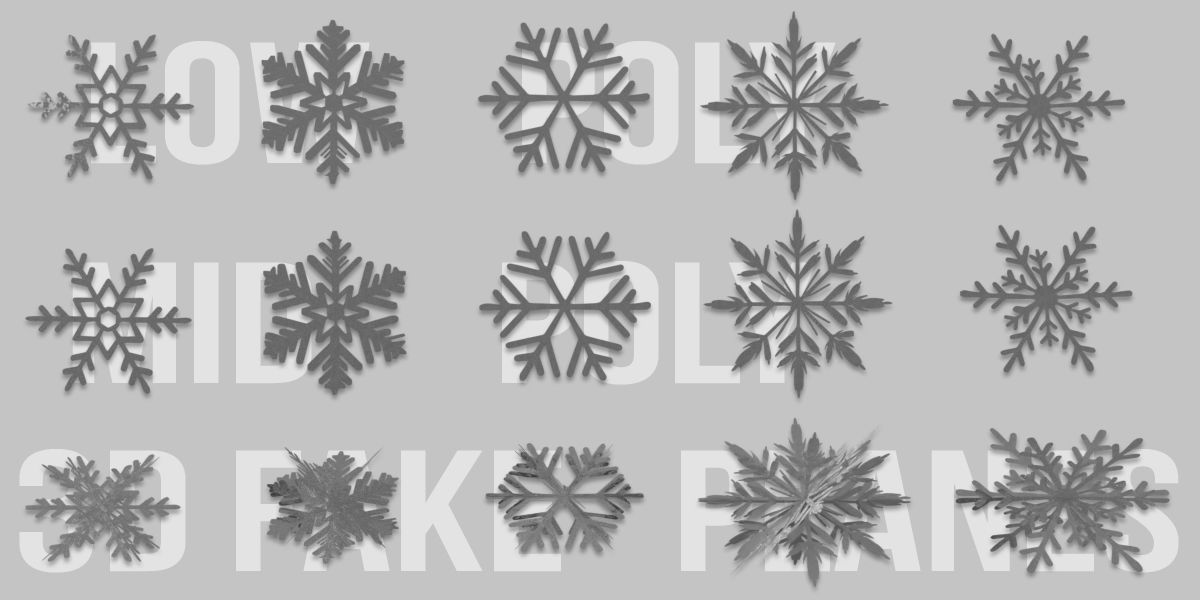 Snow Crystals Pack Low-poly 3D model_3