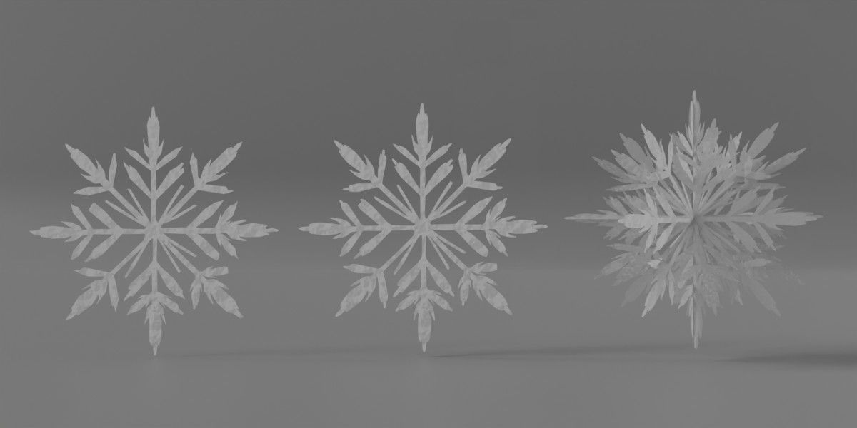 Snow Crystals Pack Low-poly 3D model_5