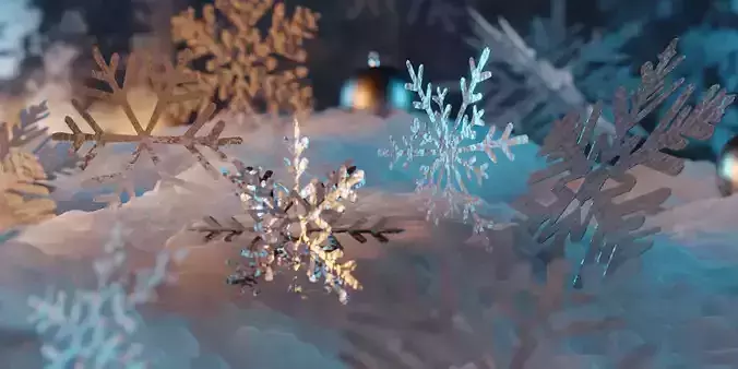Snow Crystals Pack Low-poly 3D model Snow Crystals Pack Low-poly 3D model