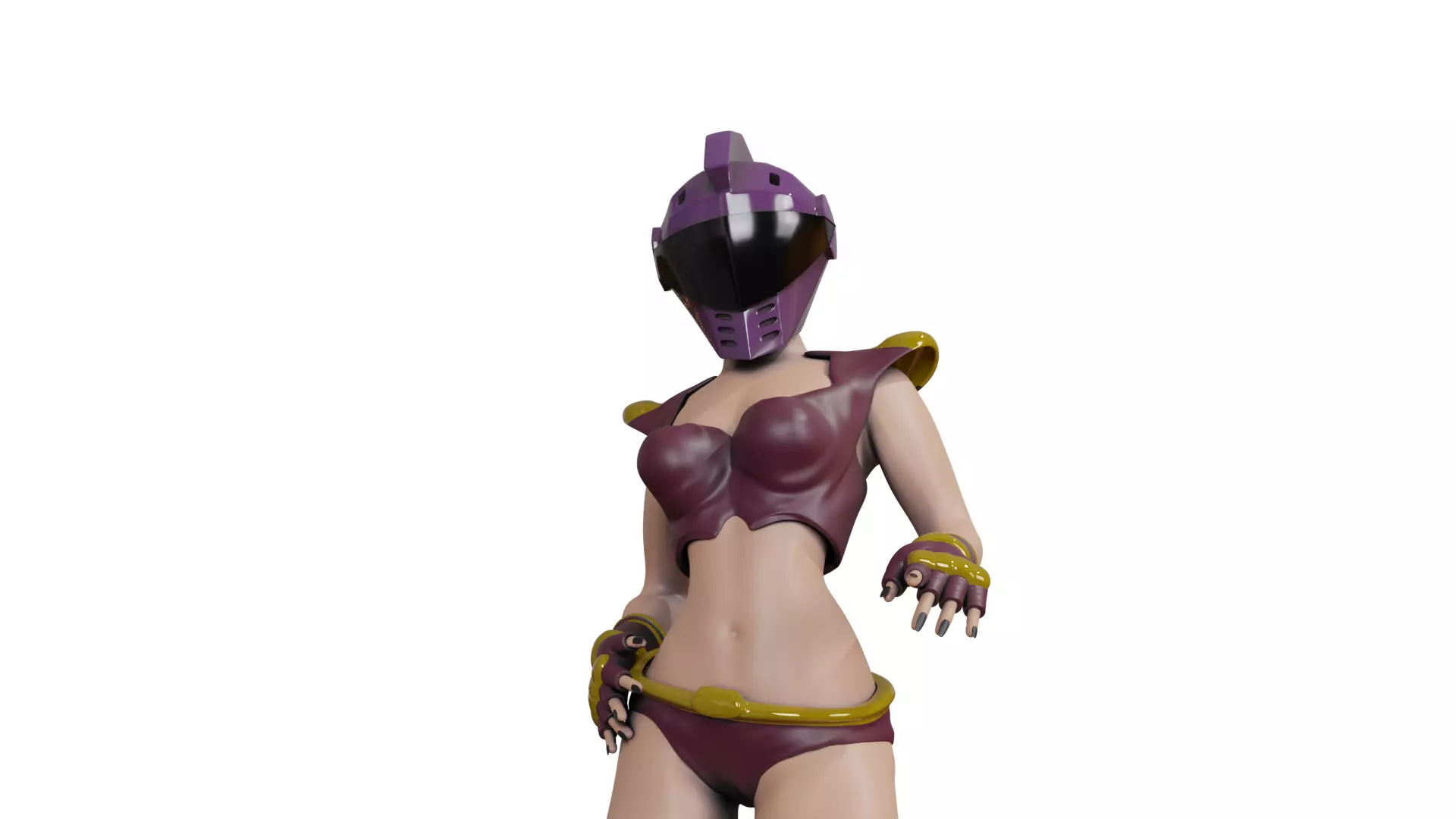 Biker girl 3d print and game rigged Low-poly 3D model