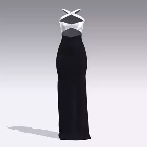 DRESS BLACK AND WHITE COLOR BLOCK LOOK