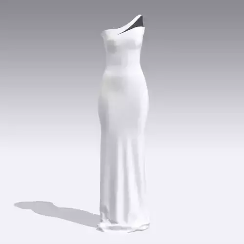 LONG WHITE MODERN DRESS LOOK