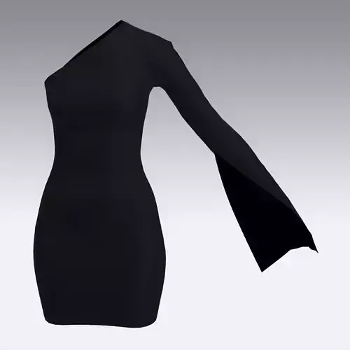 ONE SHOULDER BLACK DRESS LOOK