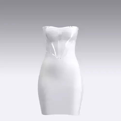 KORSET DRESS LOOK WHITE MATTE AND SATIN LOOK