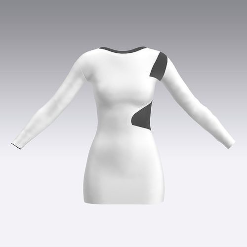 DRESS LITTLE WHITE LOOK PANELED 3D model
