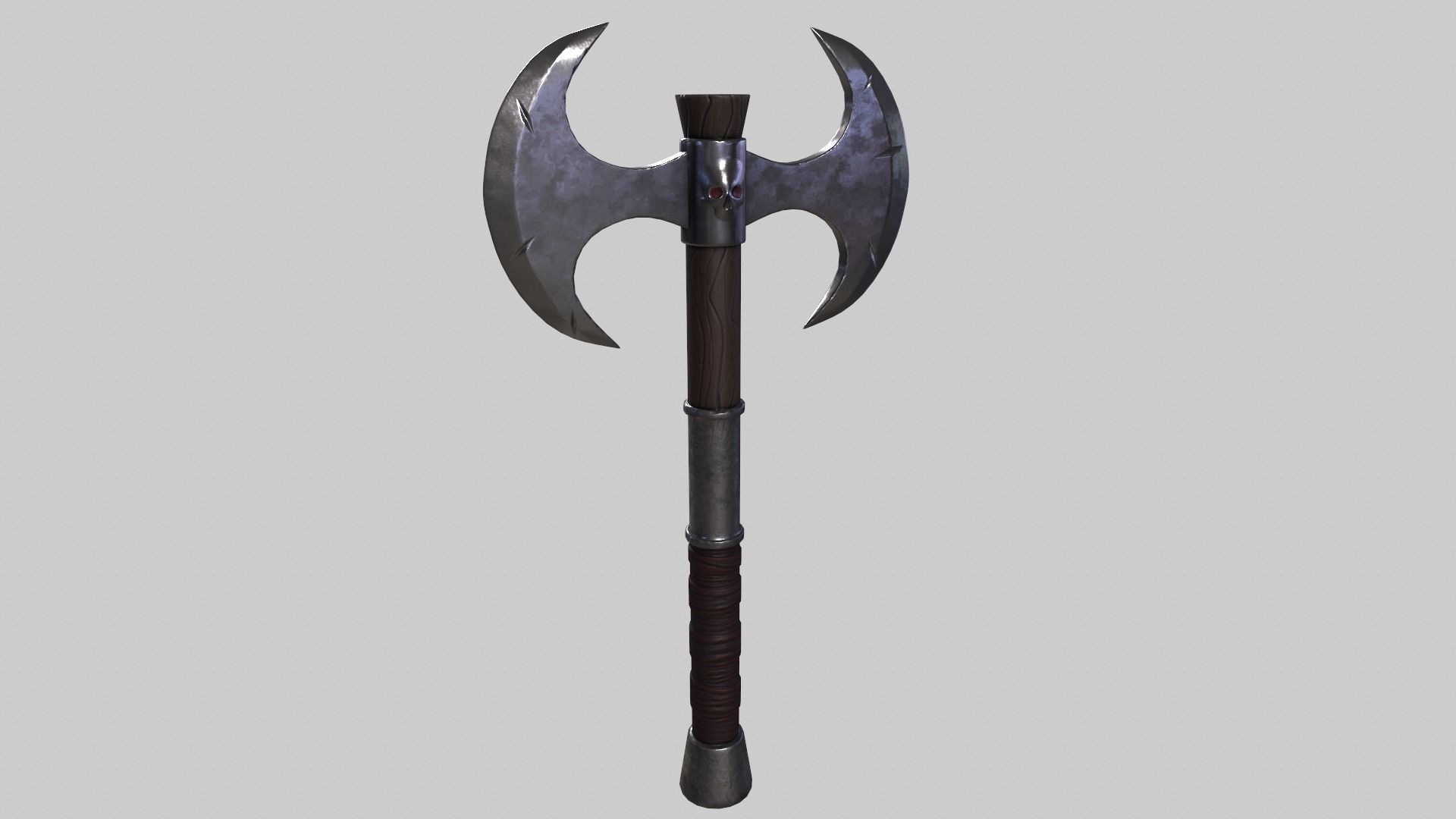 Double Warrior Axe Stylized 3D model Free low-poly 3D model_4