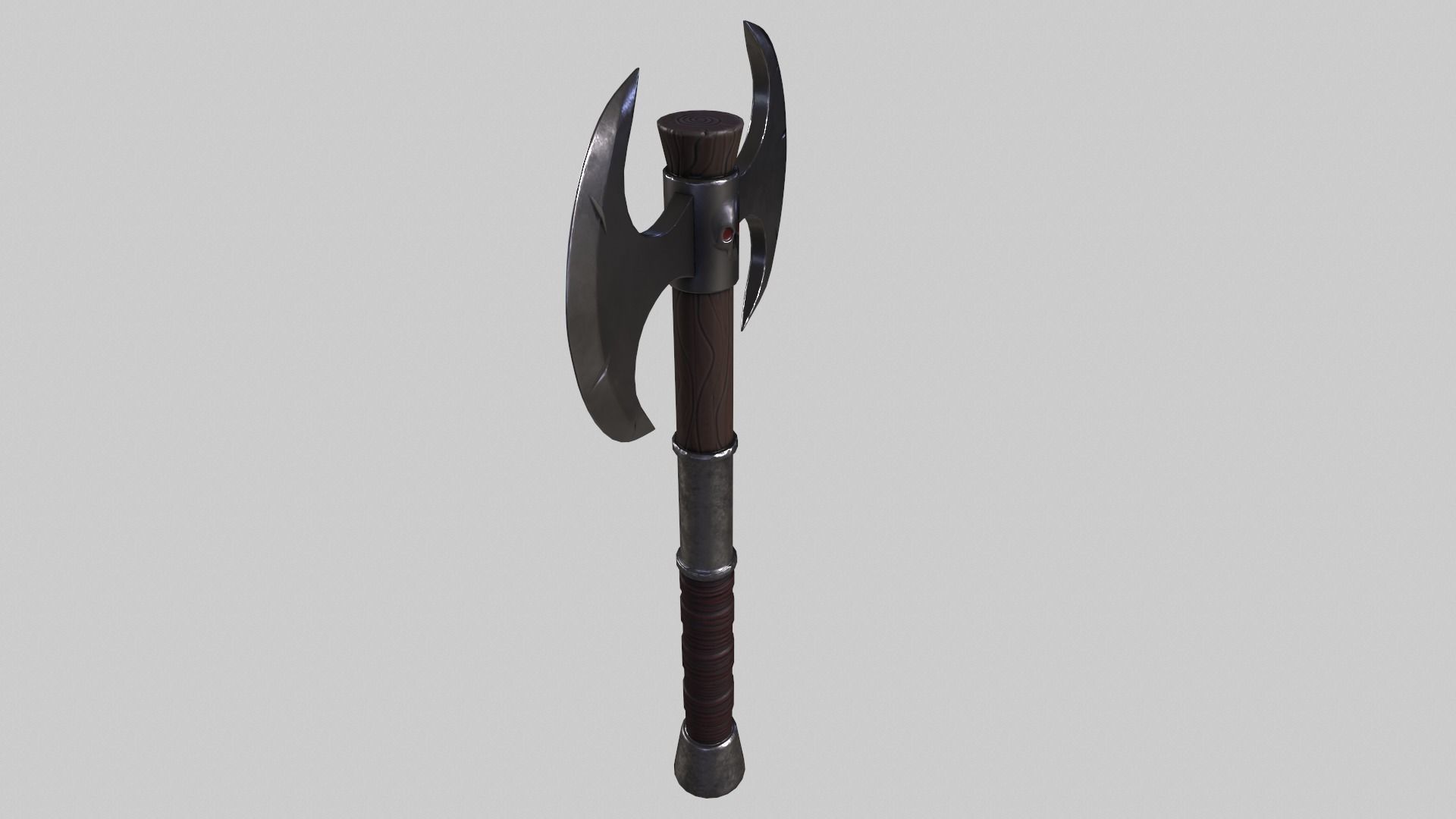 Double Warrior Axe Stylized 3D model Free low-poly 3D model_6