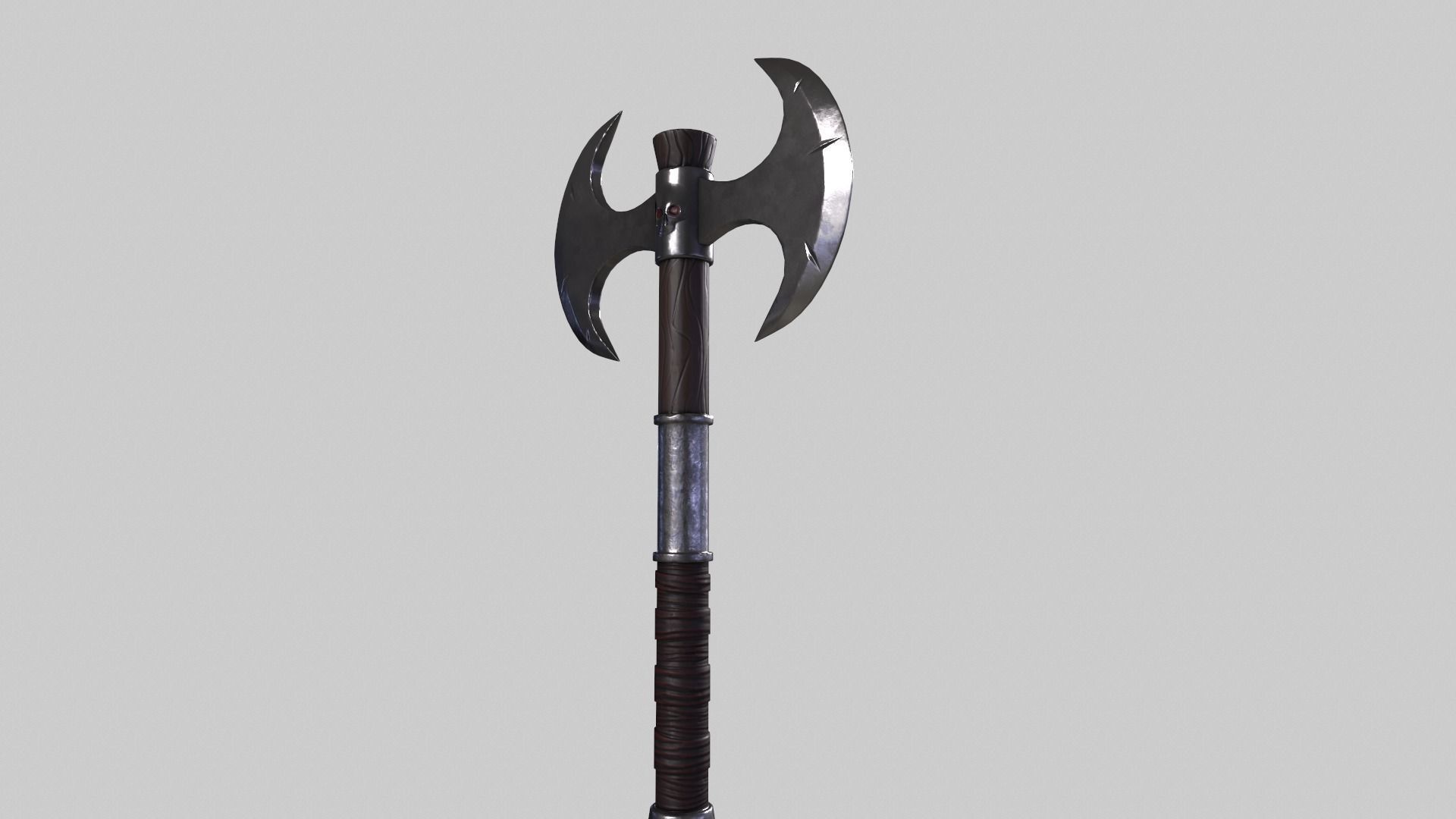 Double Warrior Axe Stylized 3D model Free low-poly 3D model_5