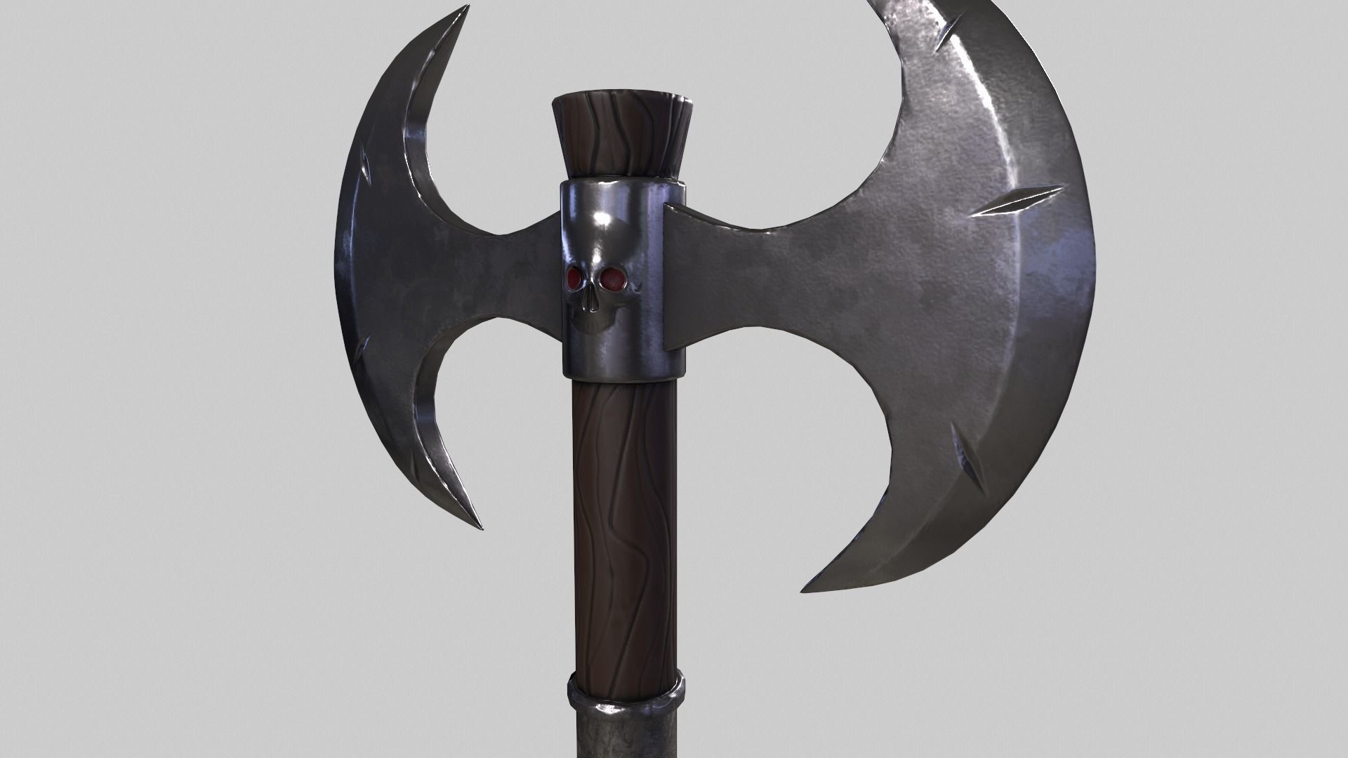 Double Warrior Axe Stylized 3D model Free low-poly 3D model_7