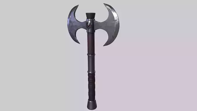 Double Warrior Axe Stylized 3D model Free low-poly 3D model