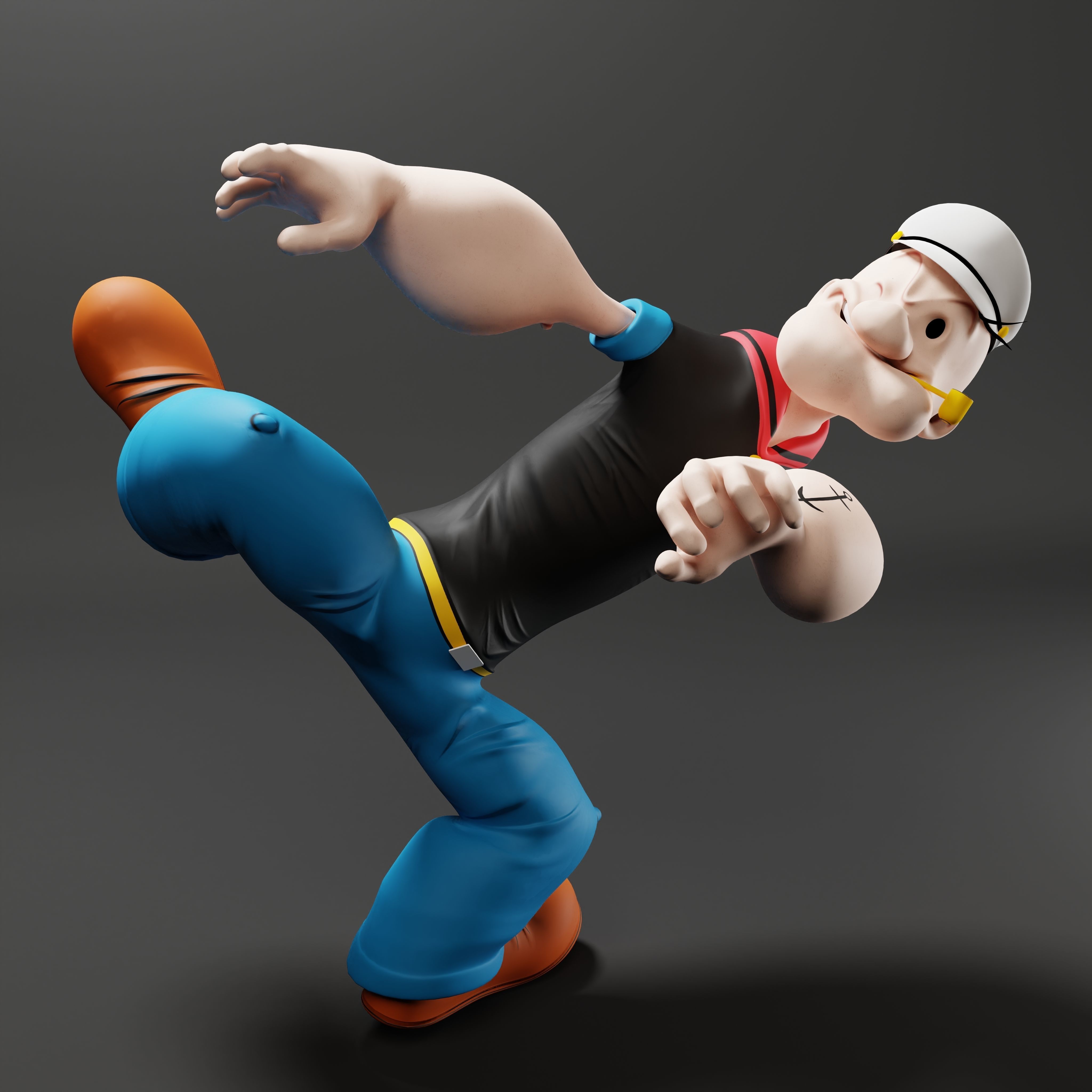Popeye The Sailor - Rigged Low-poly 3D model_5