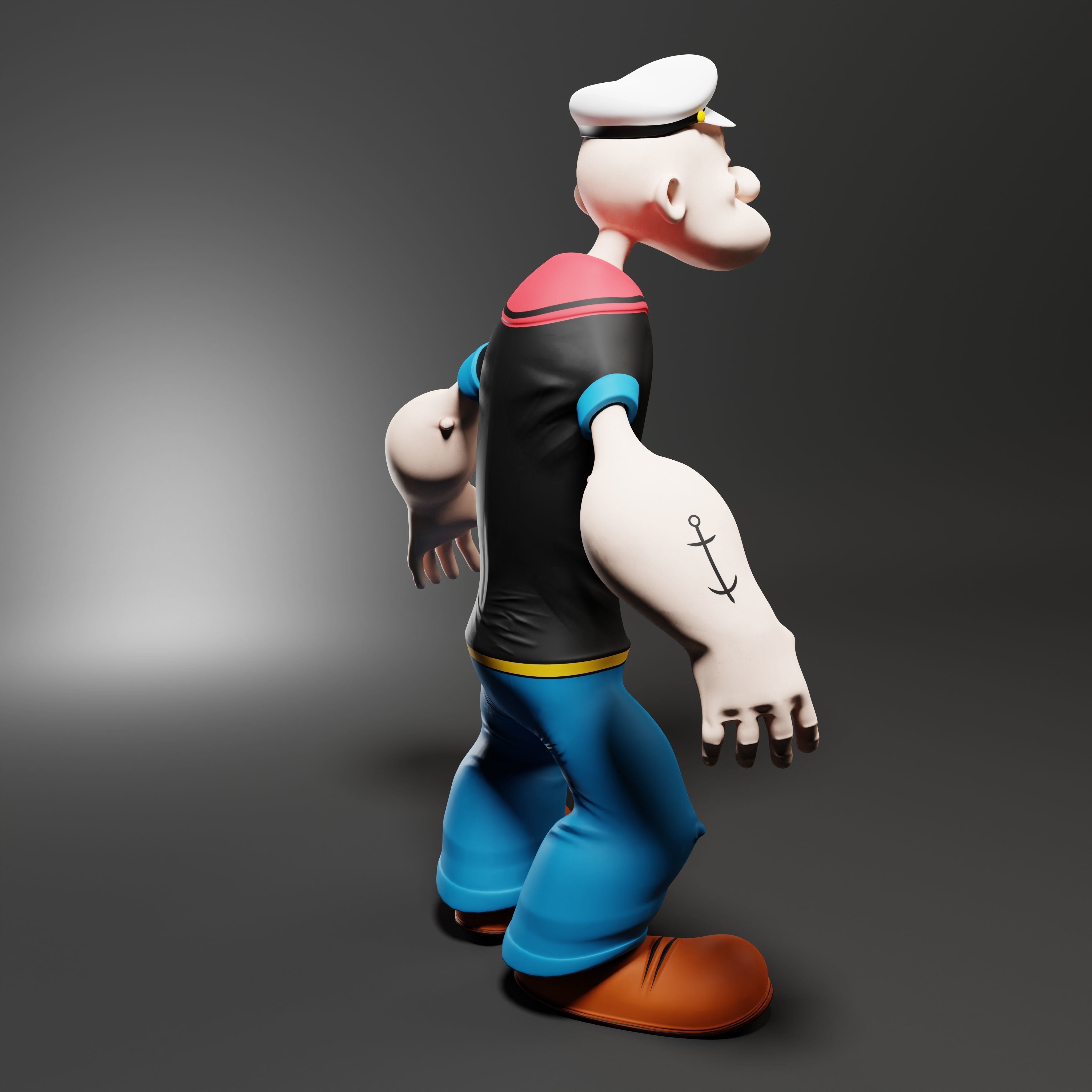 Popeye The Sailor - Rigged Low-poly 3D model_35
