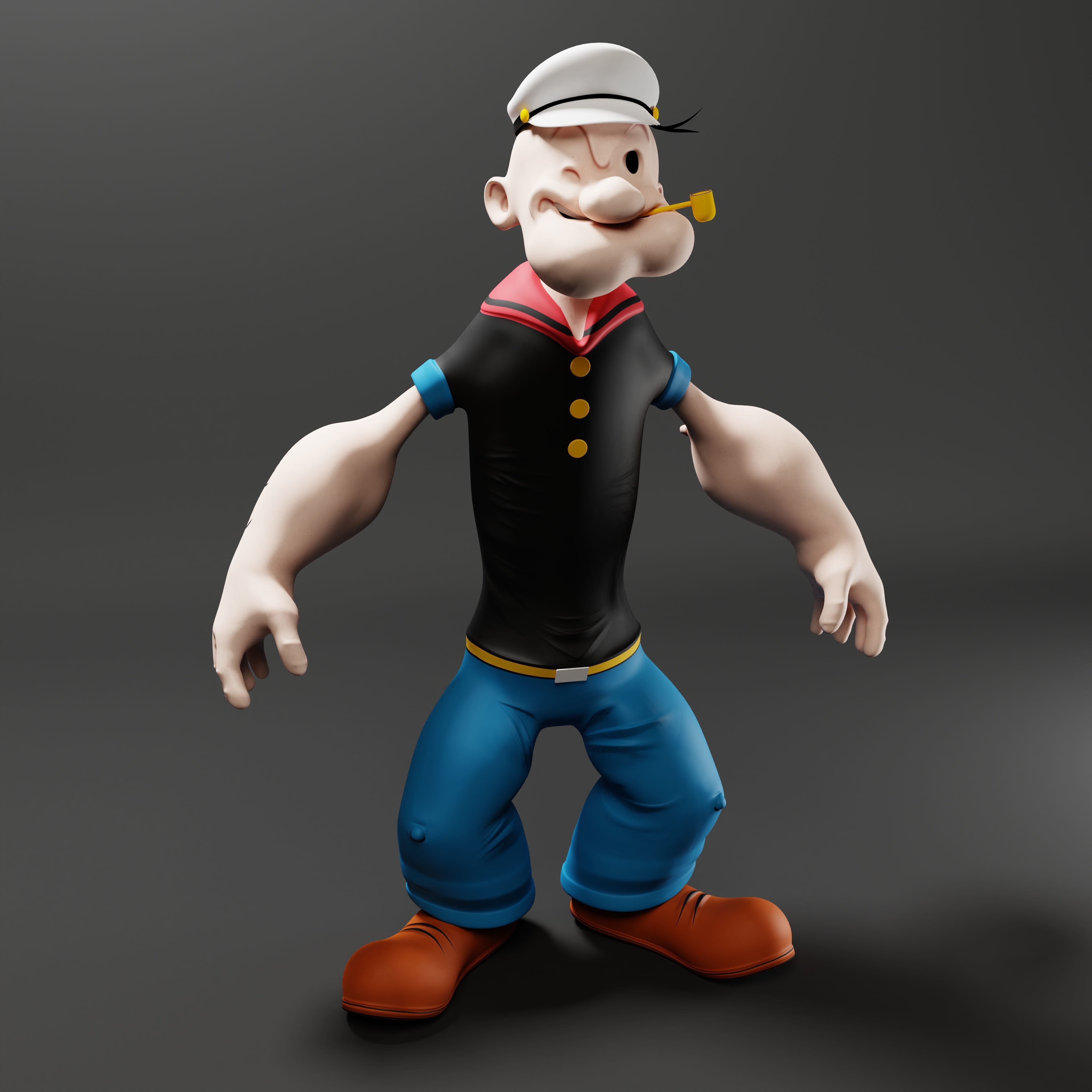 Popeye The Sailor - Rigged Low-poly 3D model_50