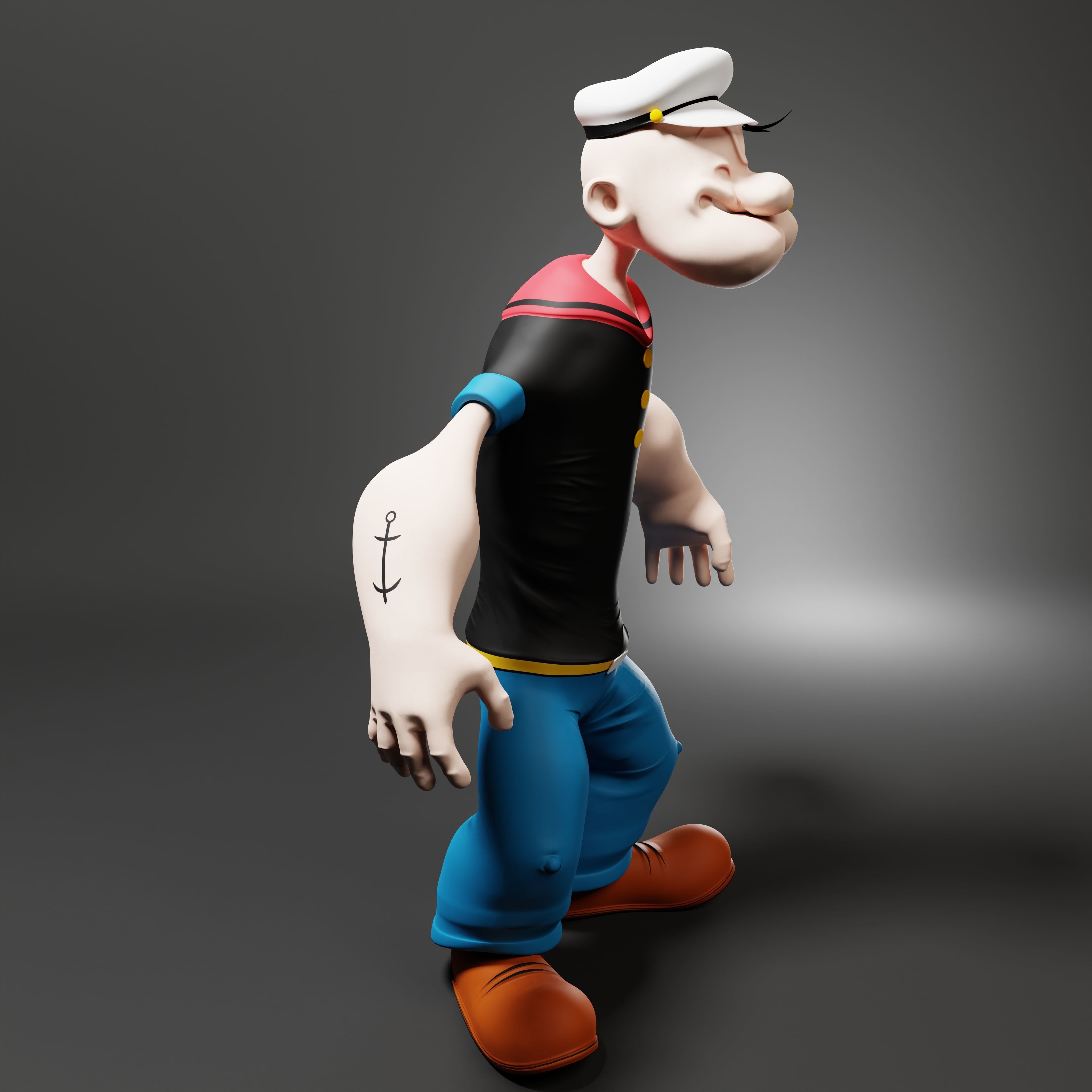 Popeye The Sailor - Rigged Low-poly 3D model_41
