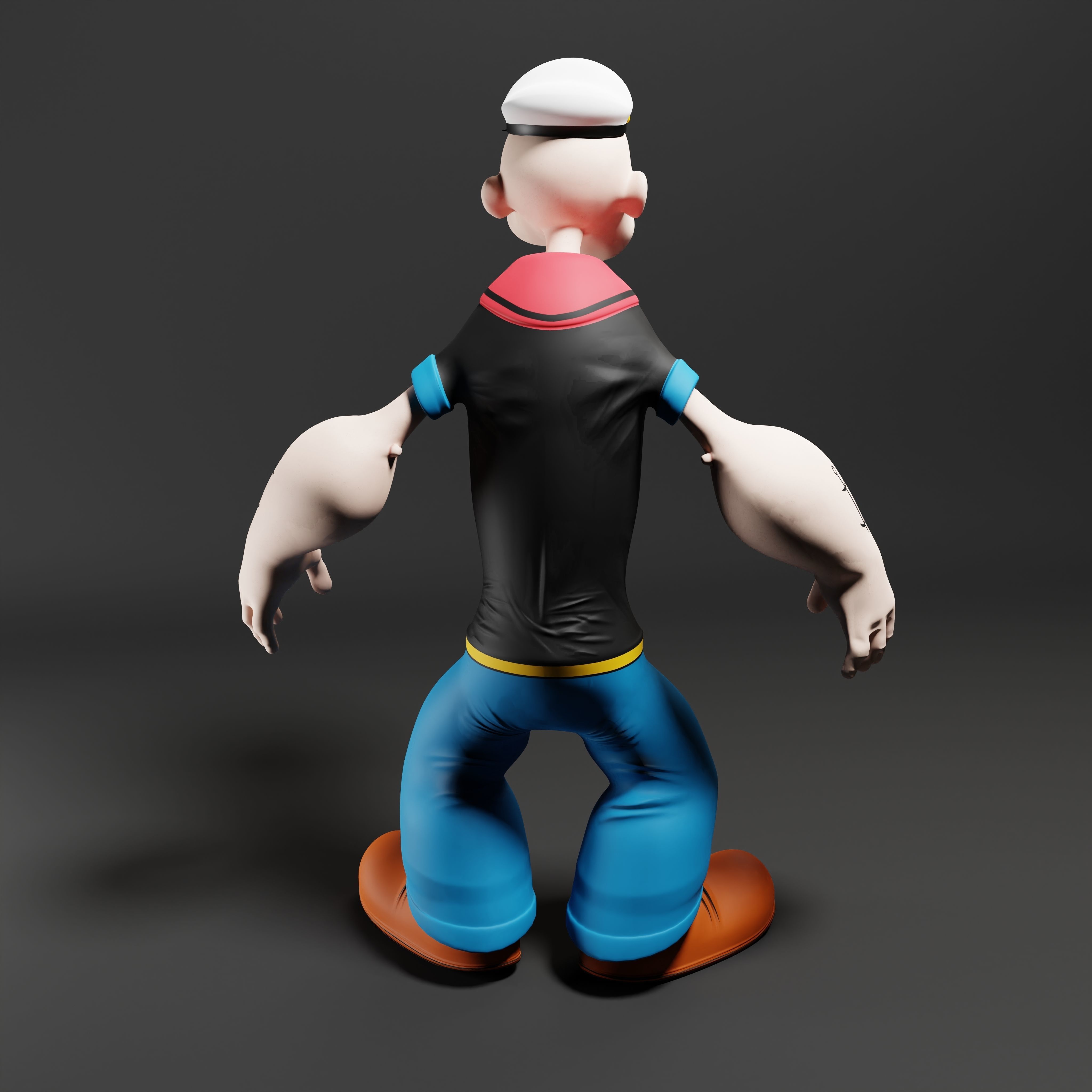Popeye The Sailor - Rigged Low-poly 3D model_30