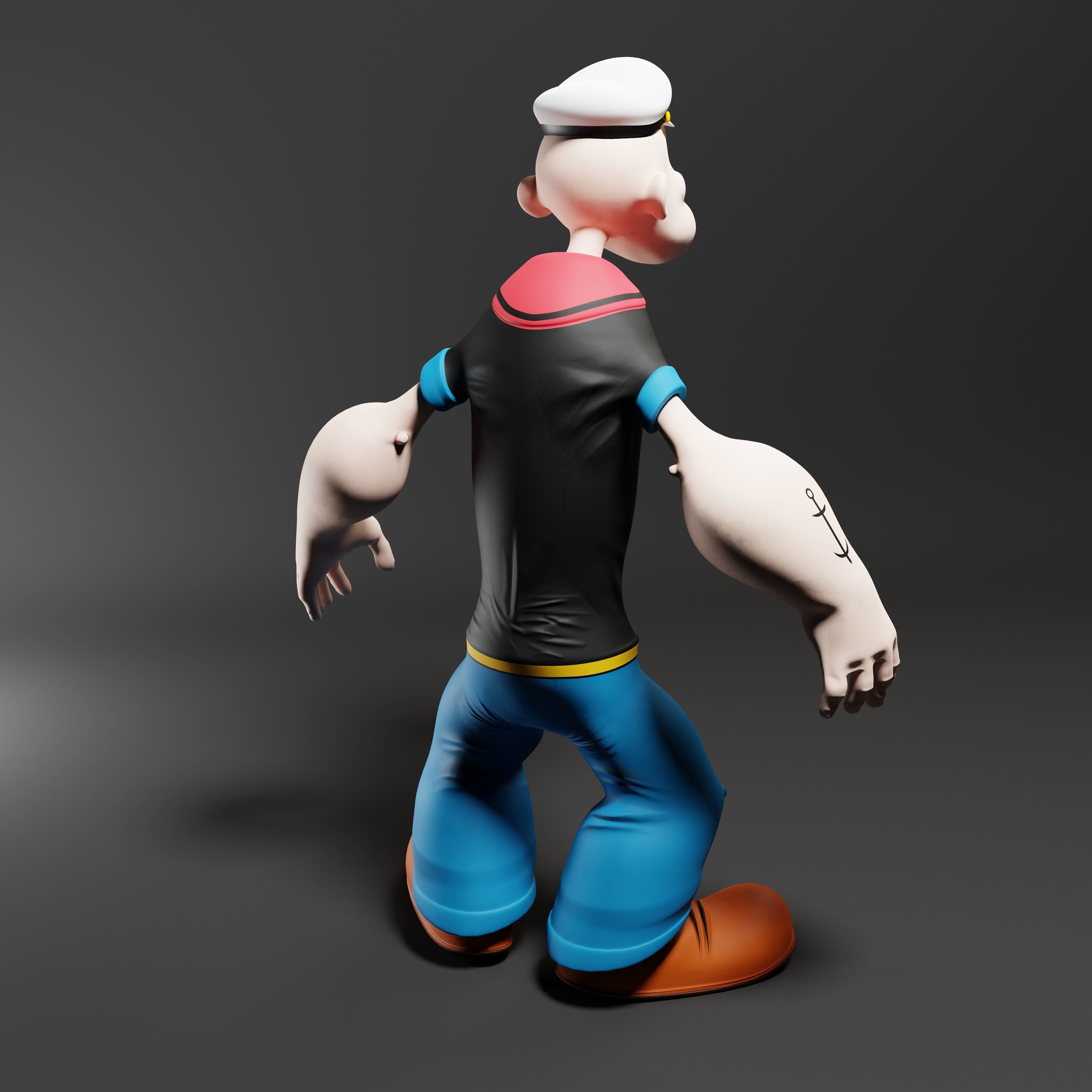 Popeye The Sailor - Rigged Low-poly 3D model_32