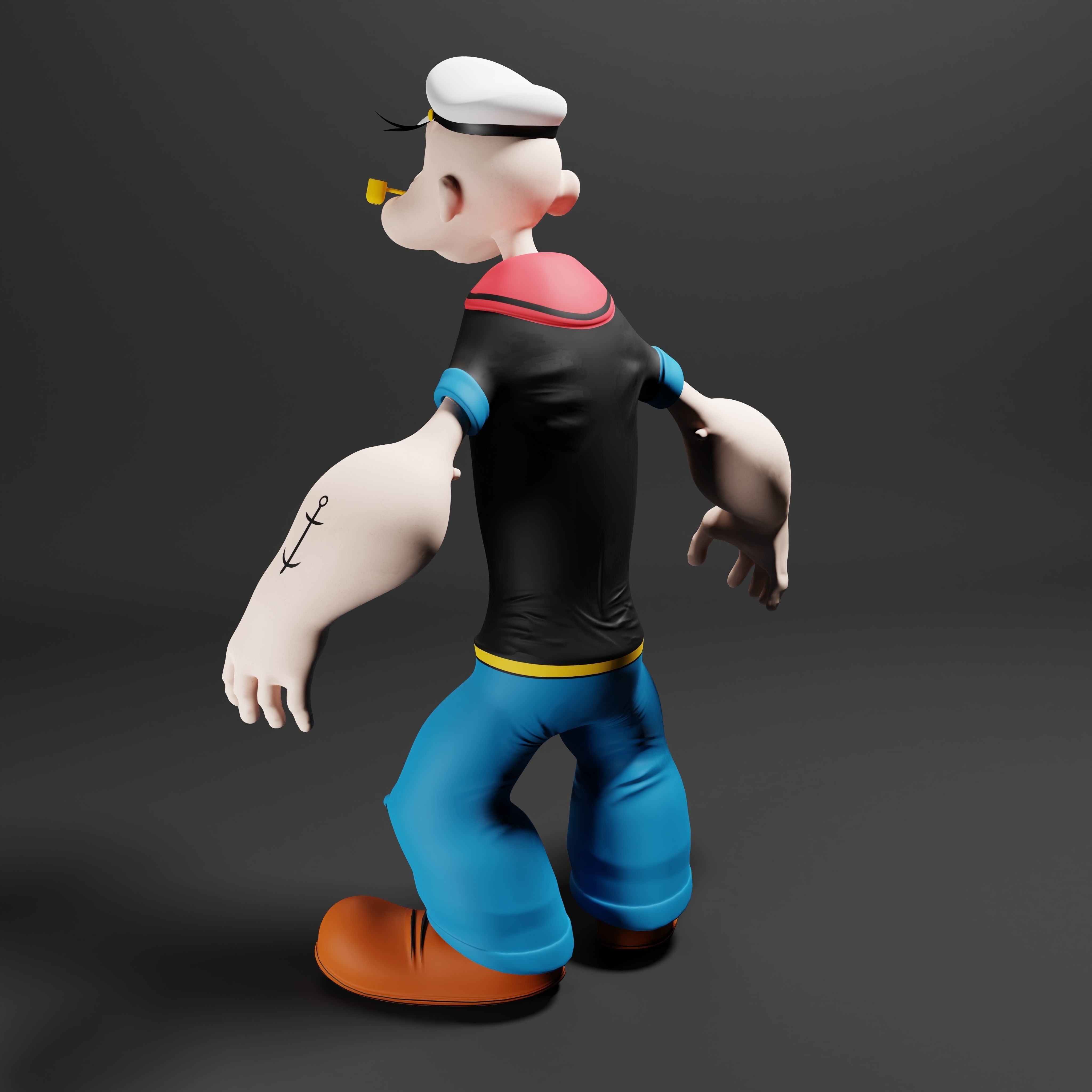 Popeye The Sailor - Rigged Low-poly 3D model_26