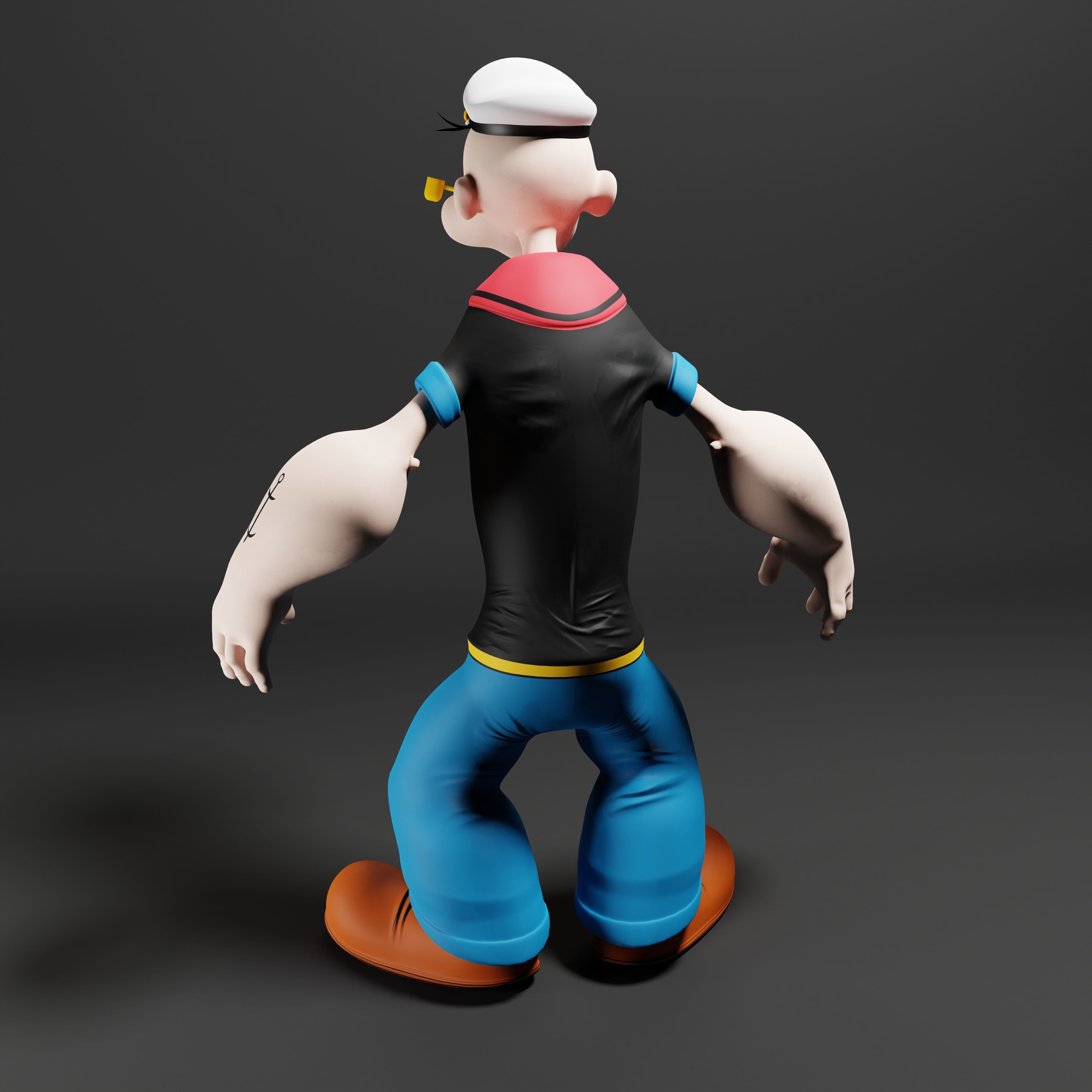 Popeye The Sailor - Rigged Low-poly 3D model_28
