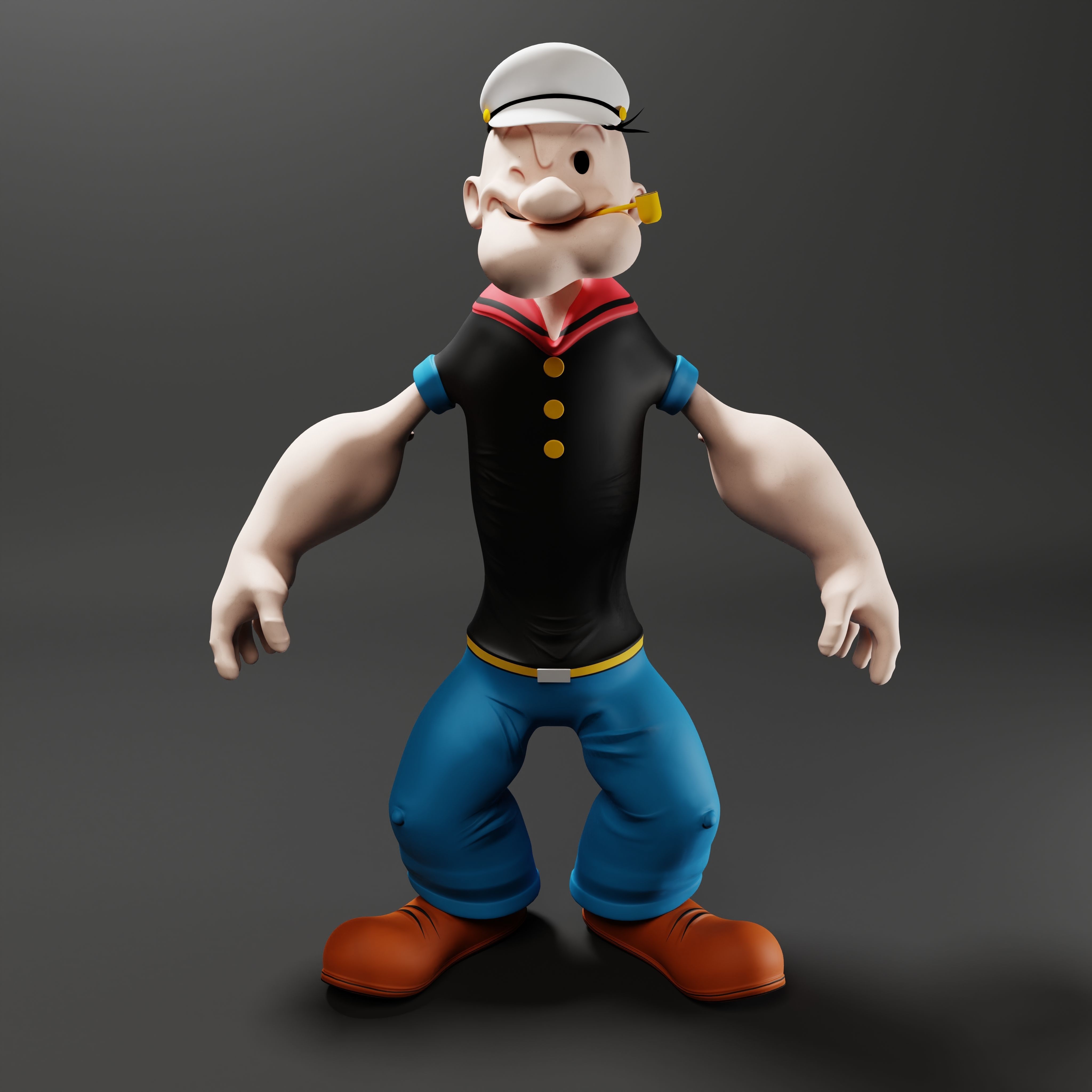 Popeye The Sailor - Rigged Low-poly 3D model_9