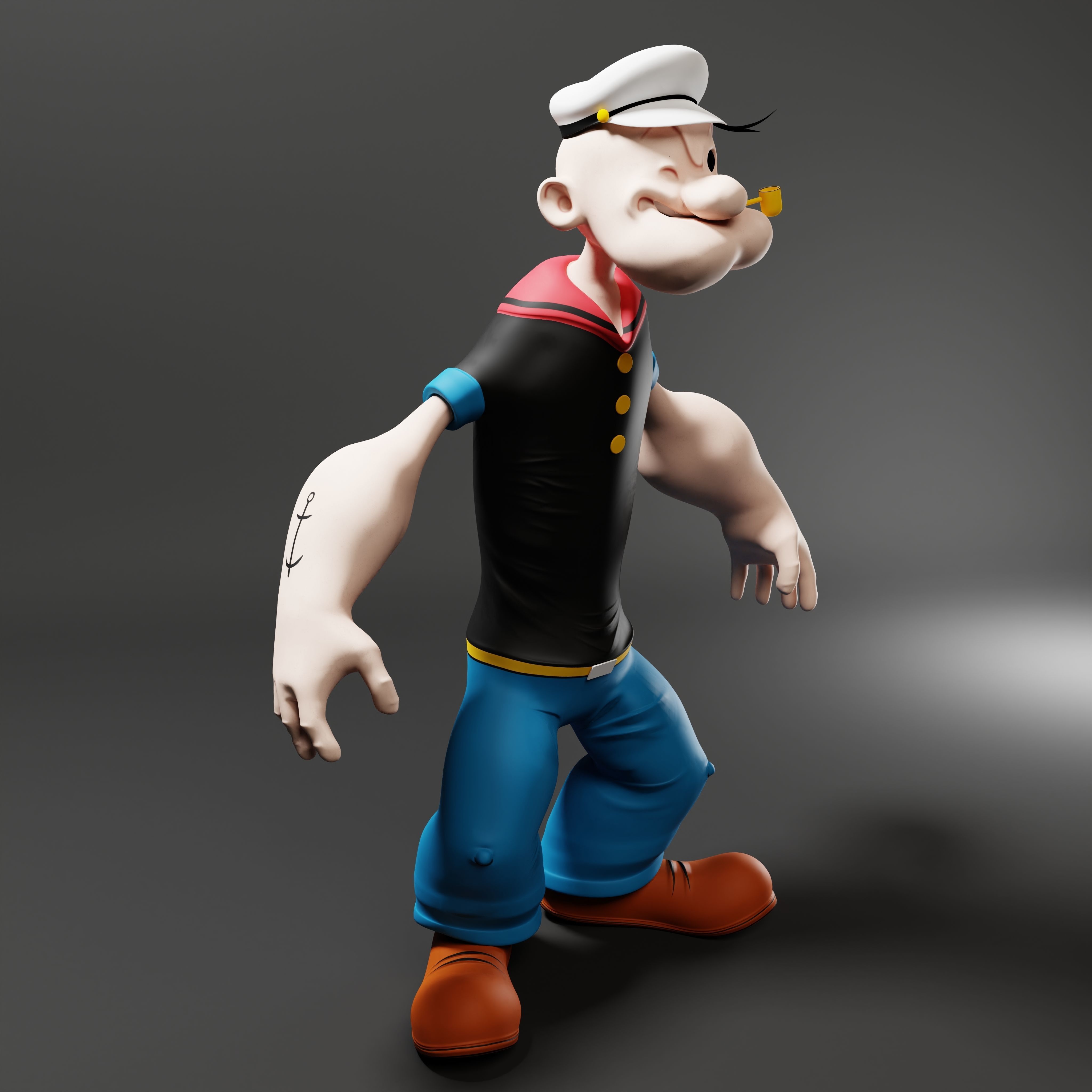 Popeye The Sailor - Rigged Low-poly 3D model_44