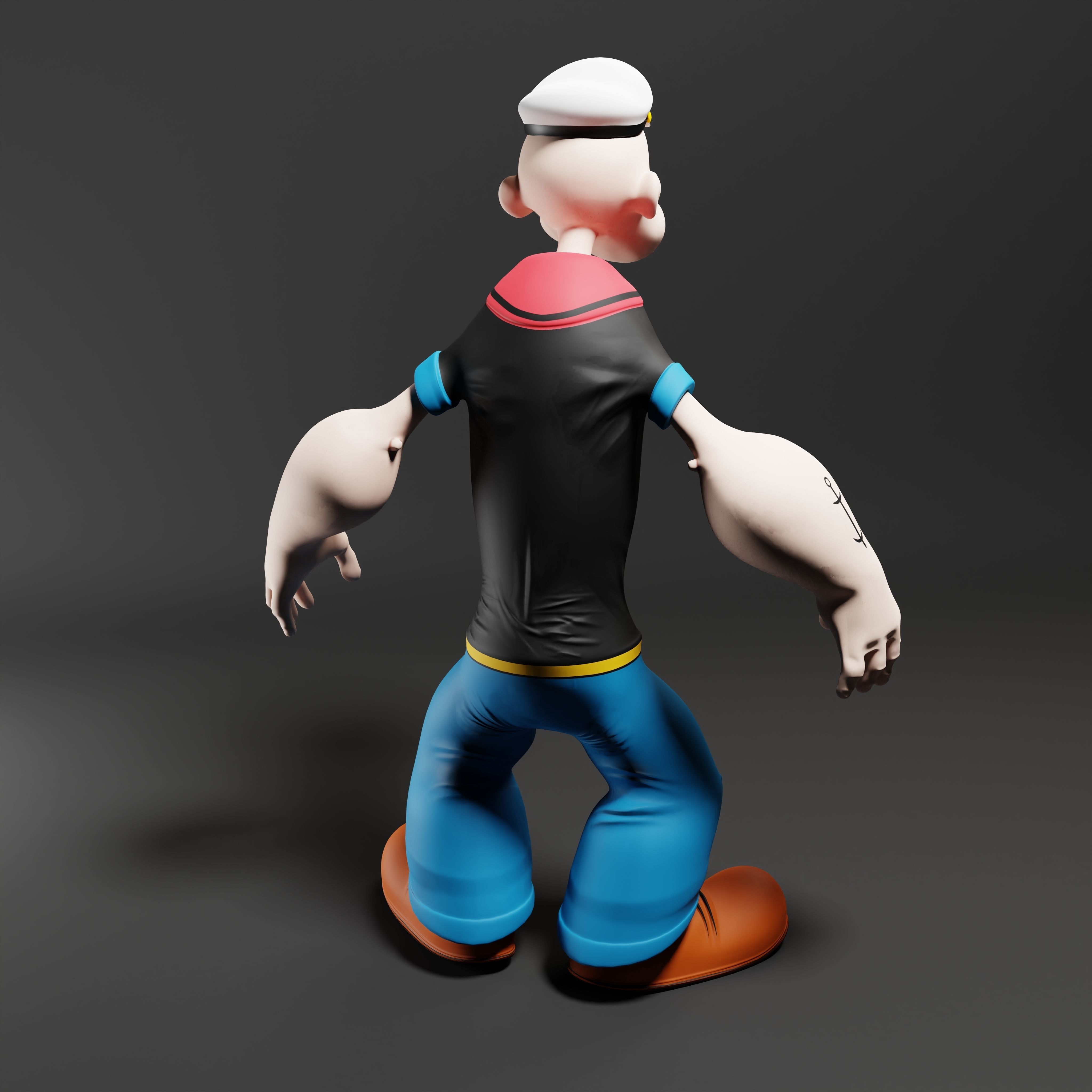 Popeye The Sailor - Rigged Low-poly 3D model_31