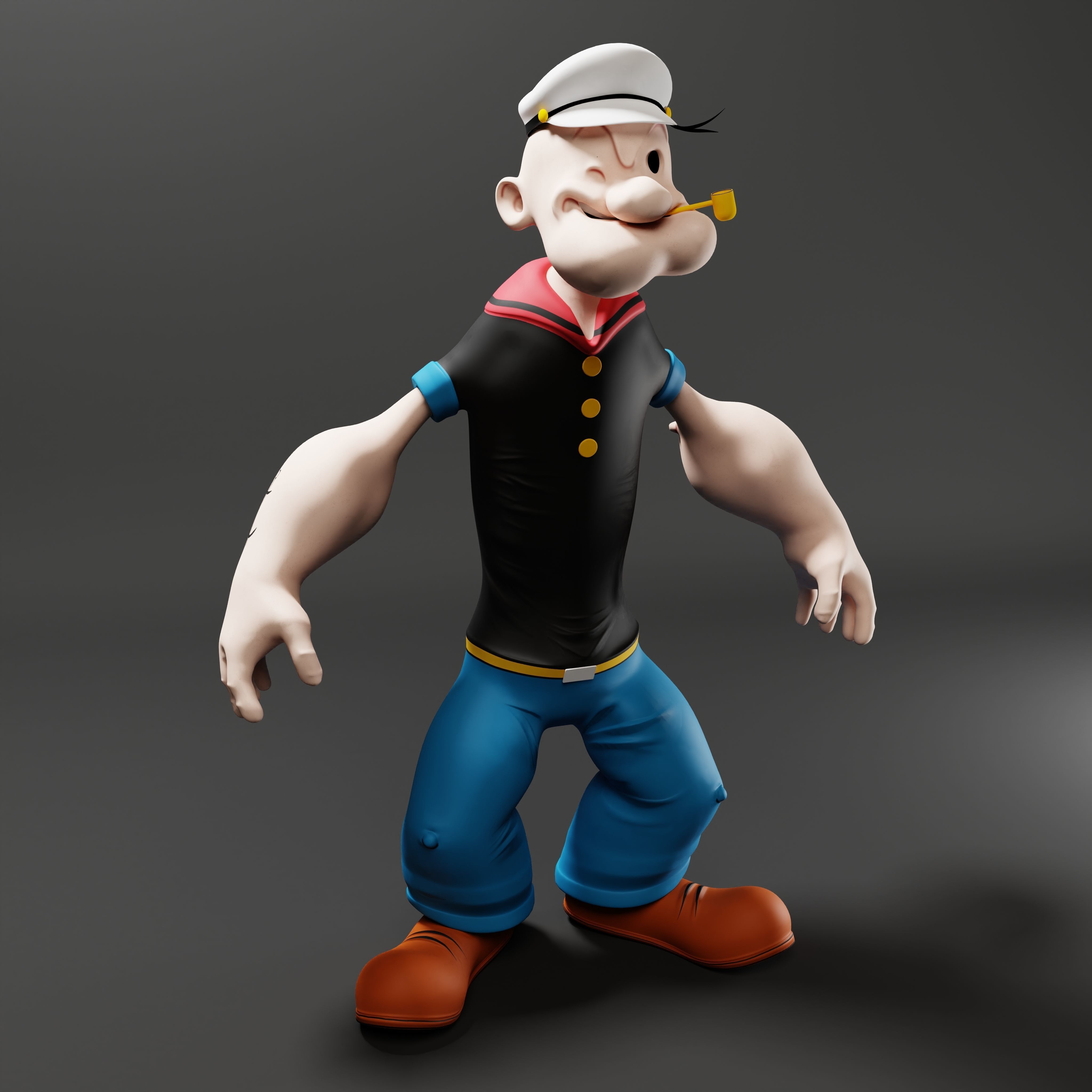 Popeye The Sailor - Rigged Low-poly 3D model_48
