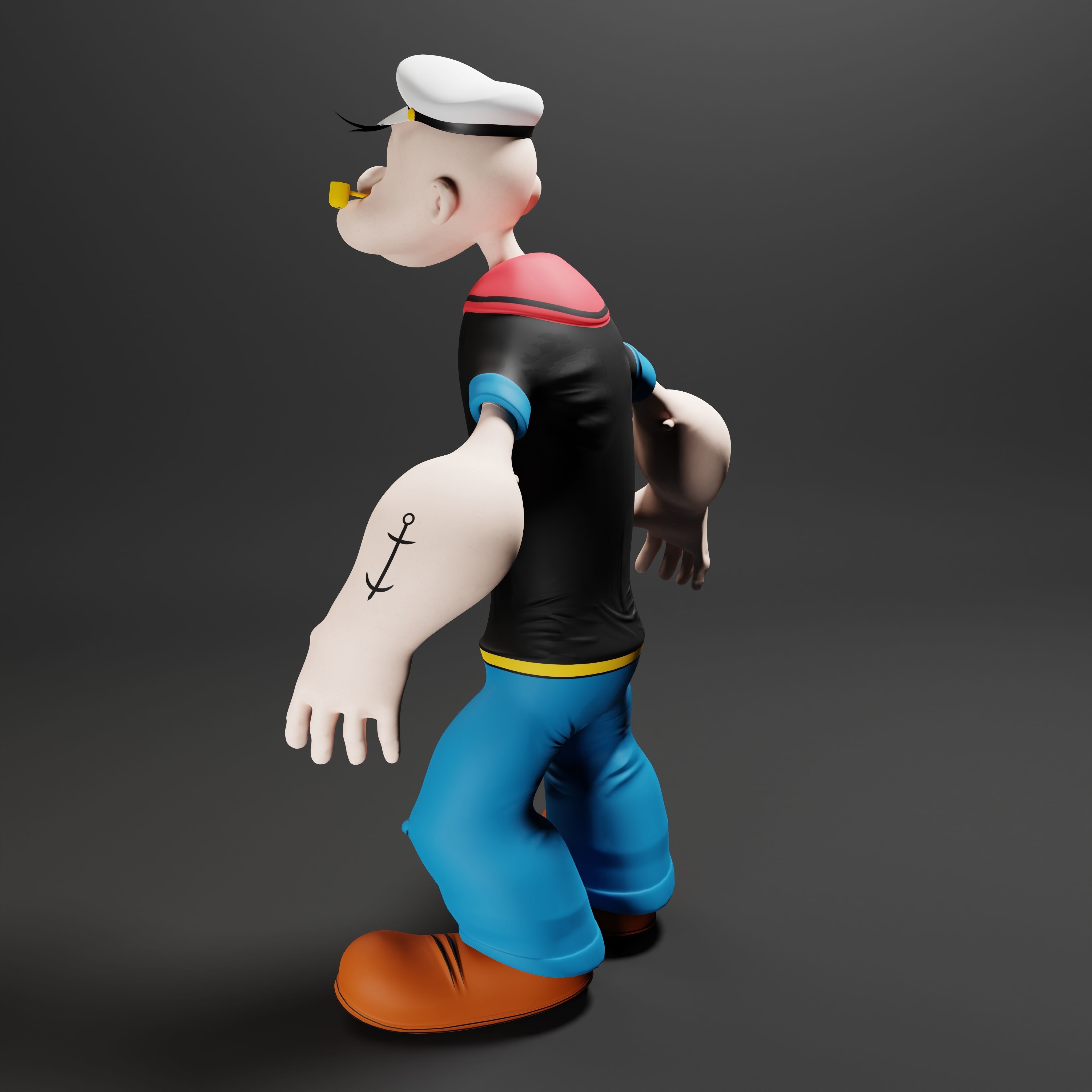 Popeye The Sailor - Rigged Low-poly 3D model_24