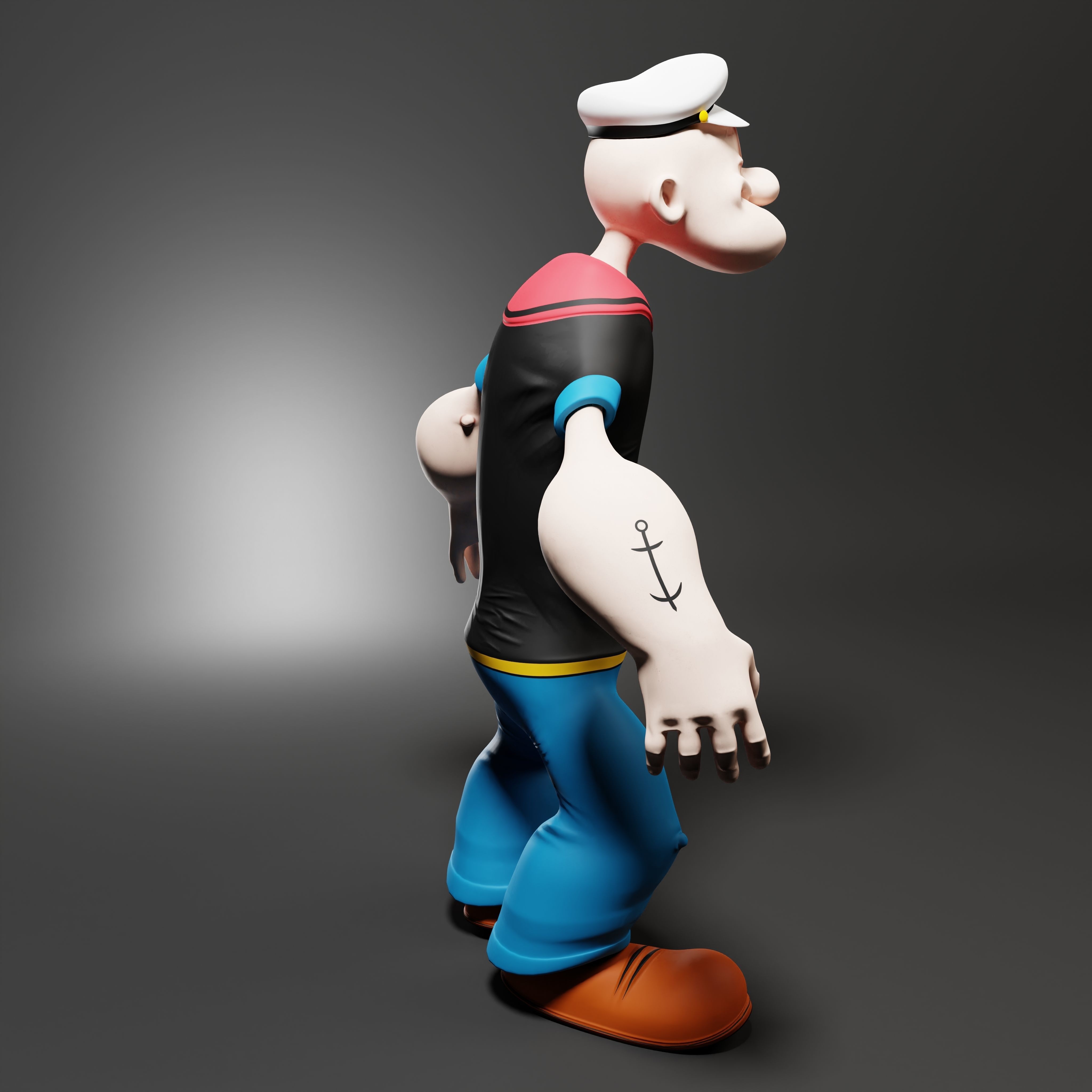 Popeye The Sailor - Rigged Low-poly 3D model_36