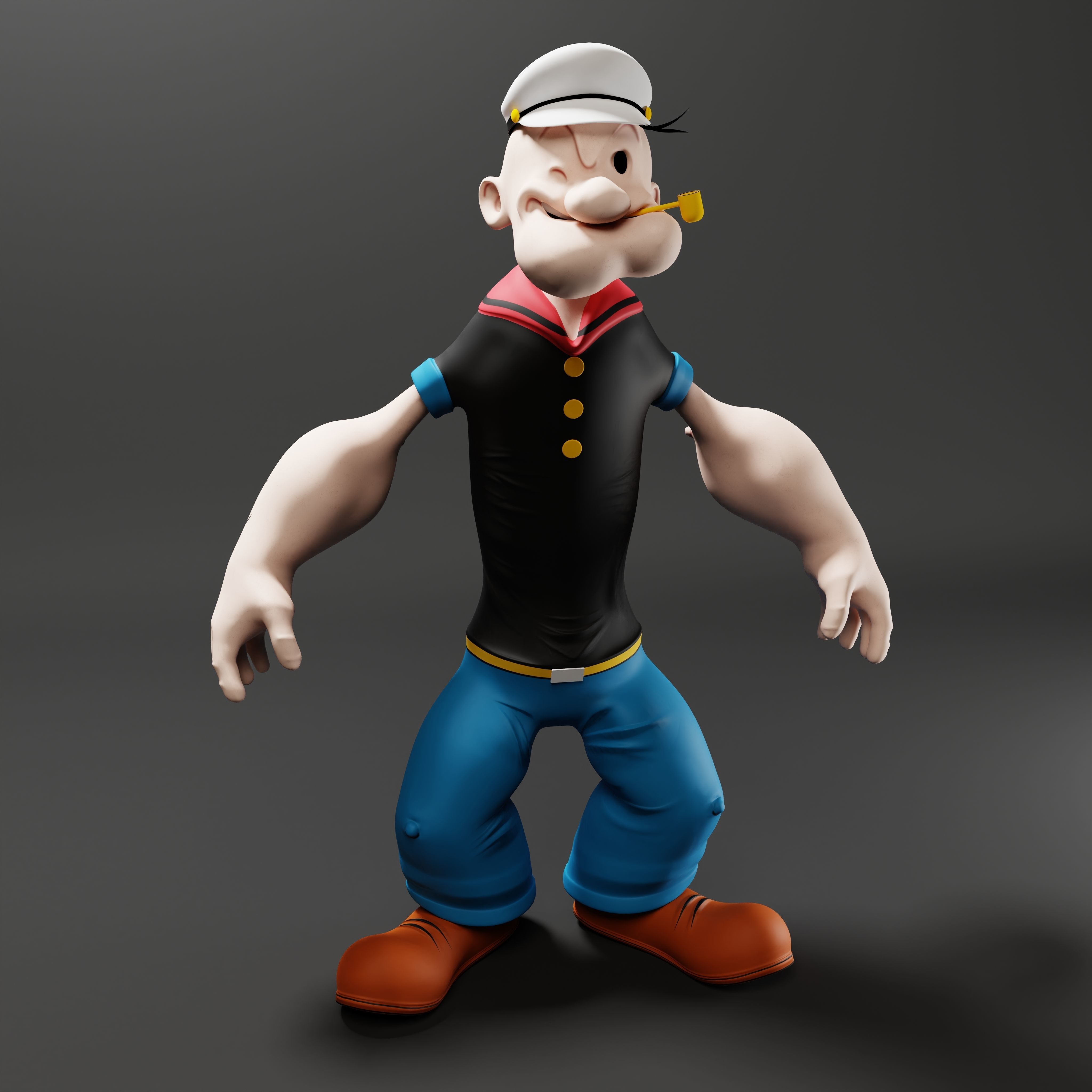 Popeye The Sailor - Rigged Low-poly 3D model_52