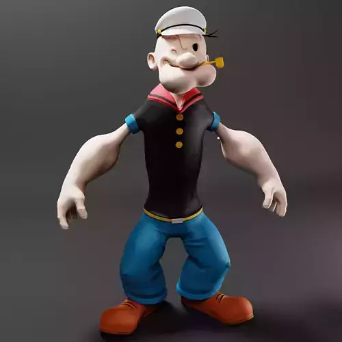 Popeye The Sailor - Rigged Low-poly 3D model