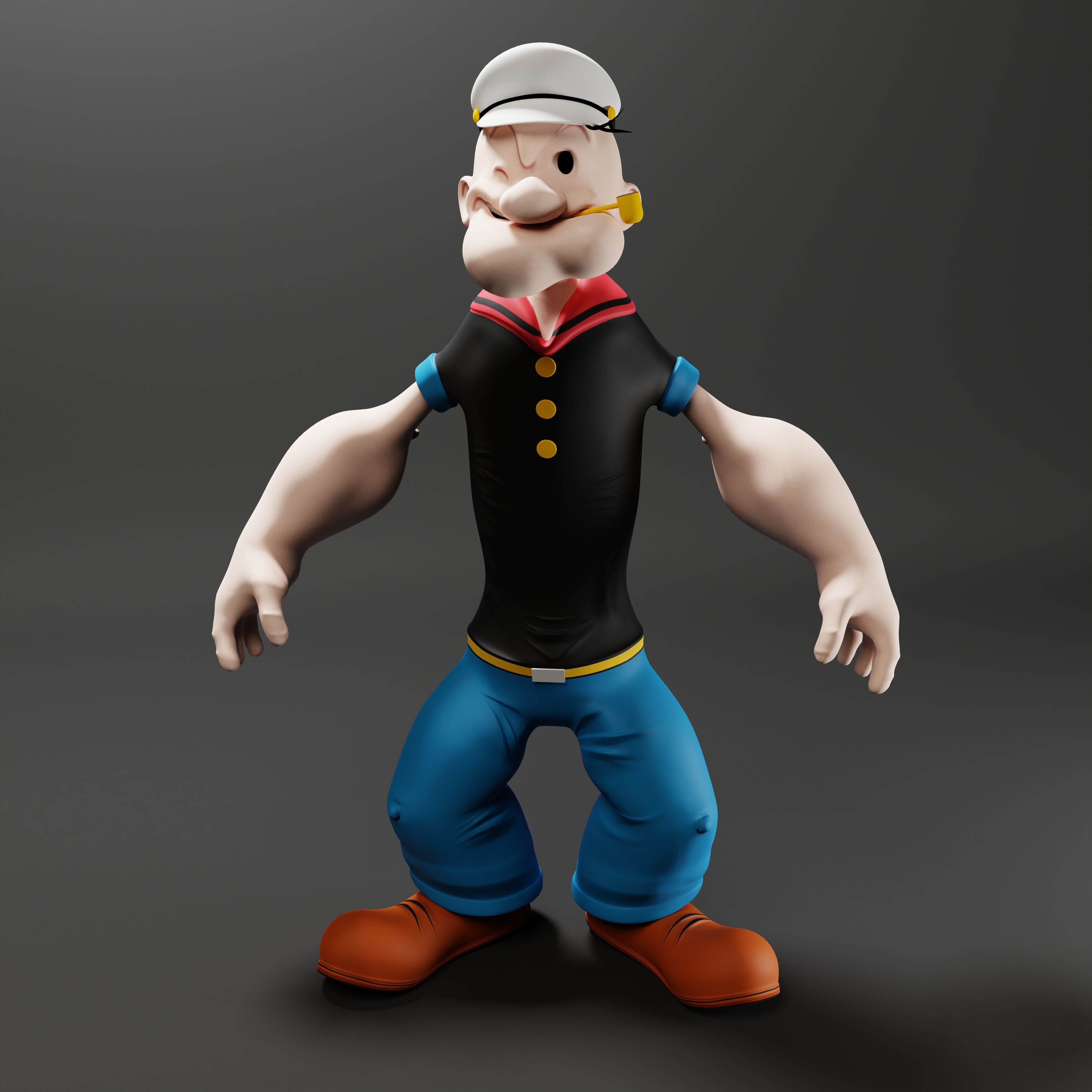 Popeye The Sailor - Rigged Low-poly 3D model_10