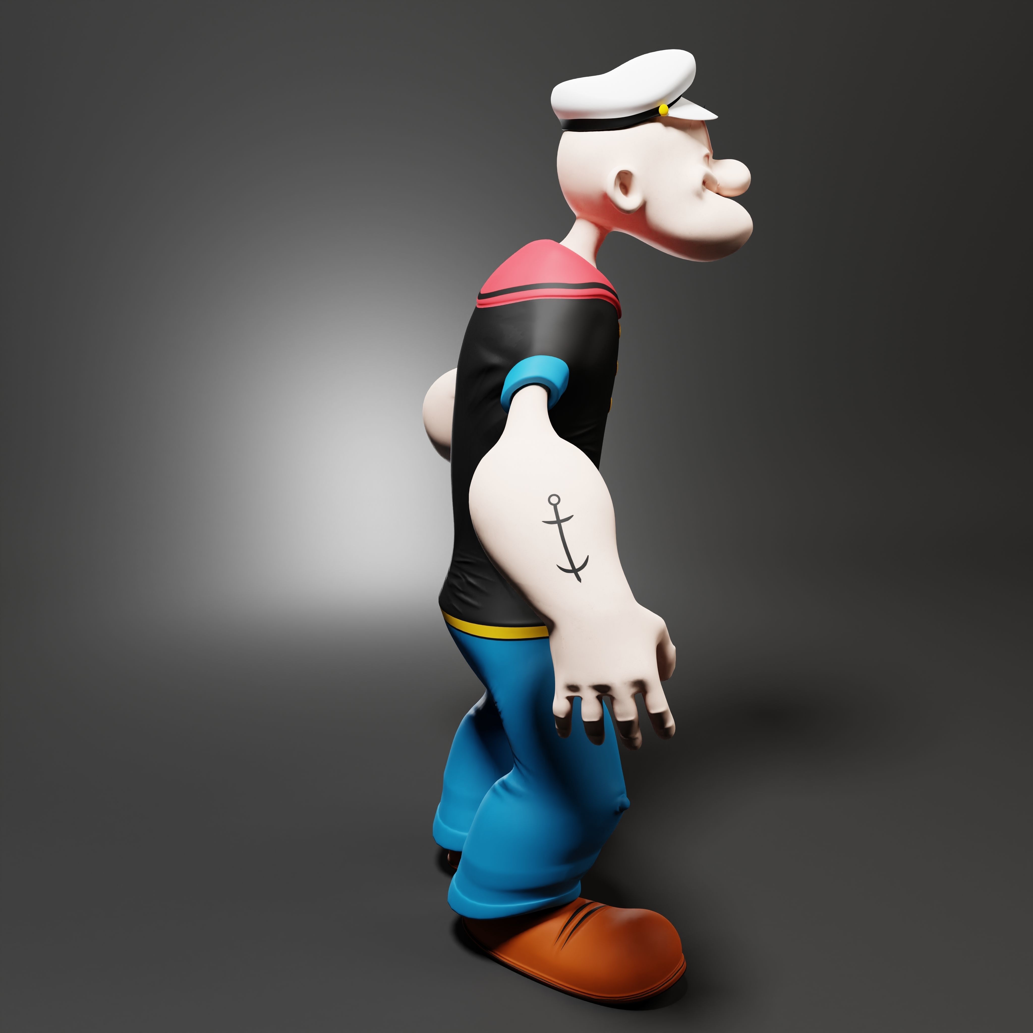 Popeye The Sailor - Rigged Low-poly 3D model_37