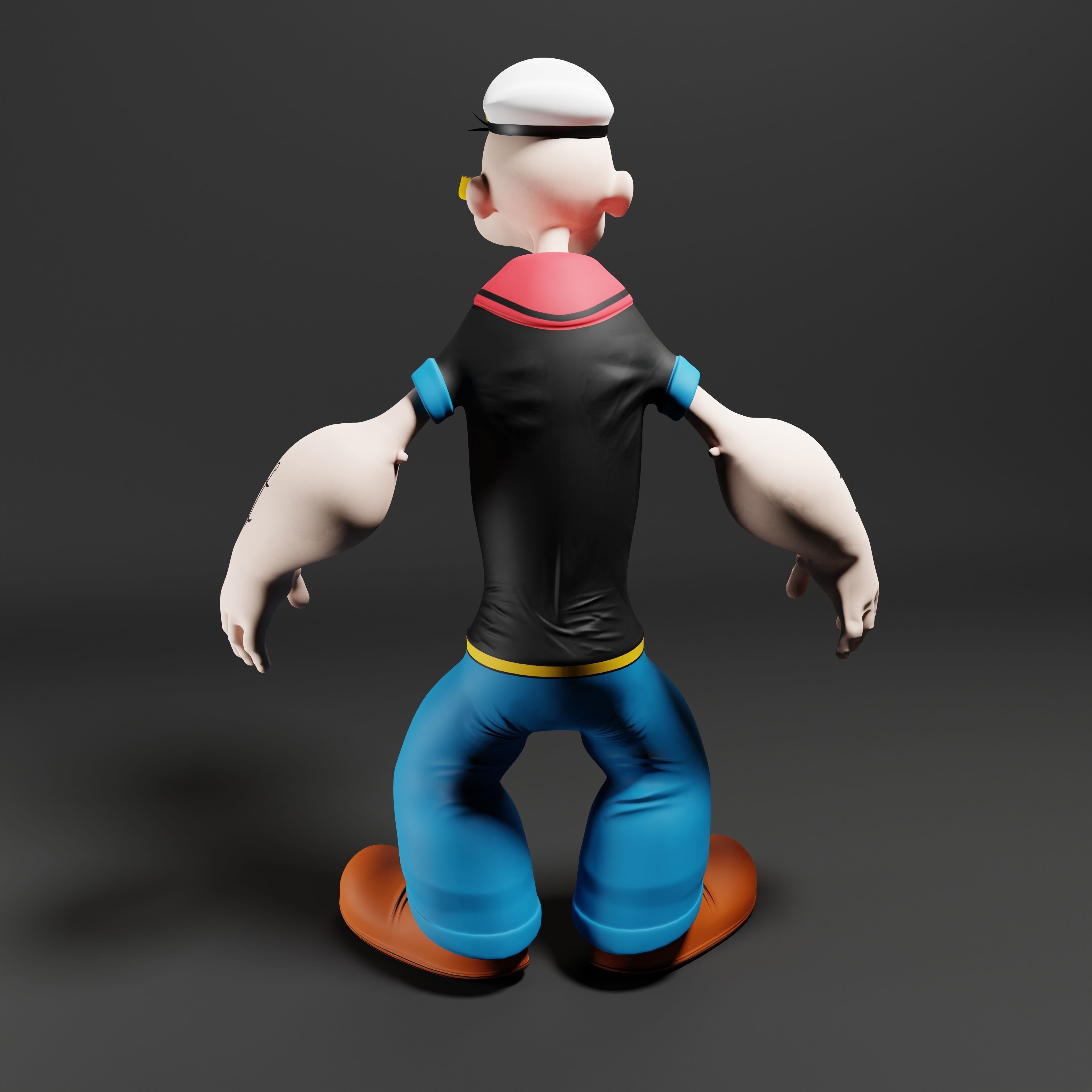 Popeye The Sailor - Rigged Low-poly 3D model_29