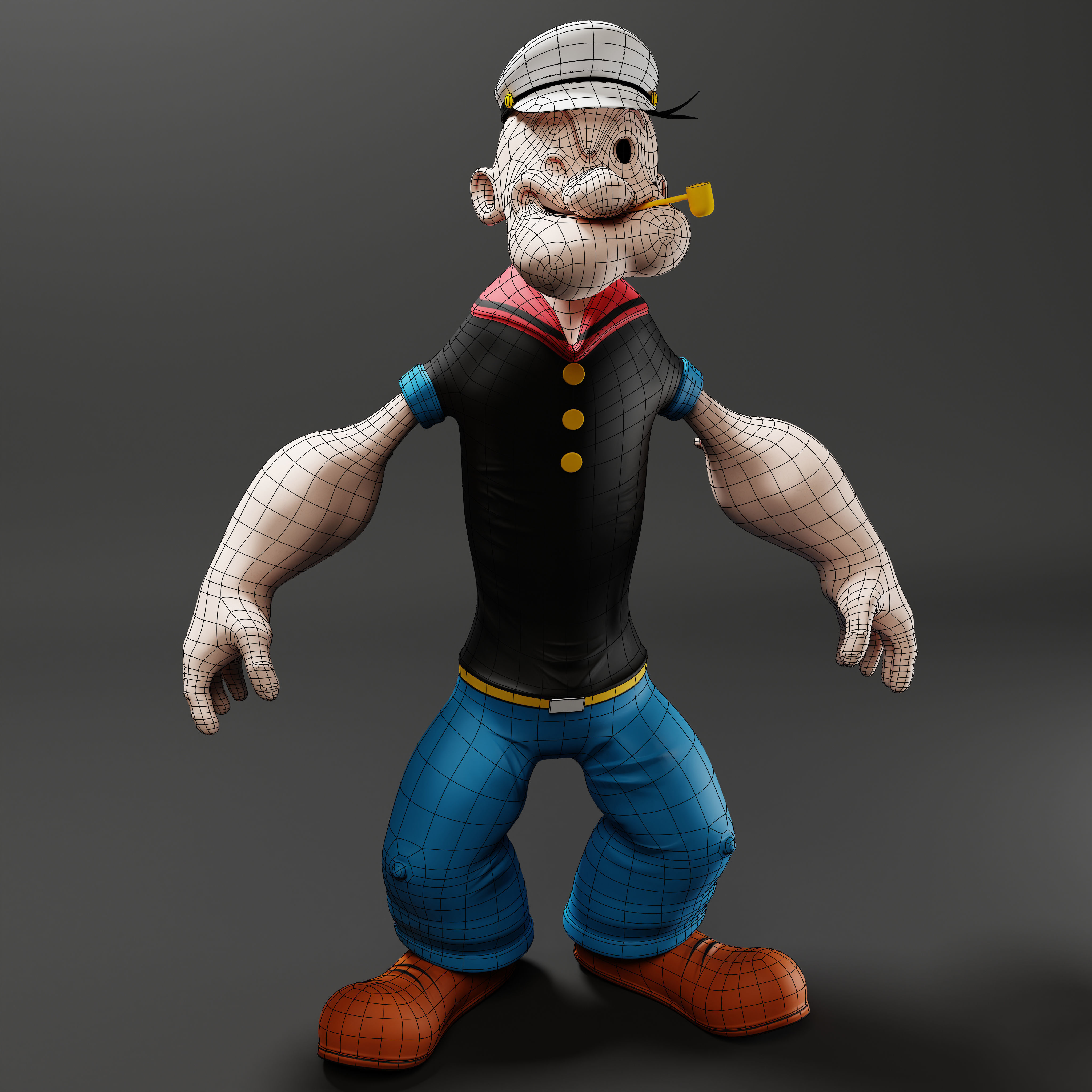 Popeye The Sailor - Rigged Low-poly 3D model_7