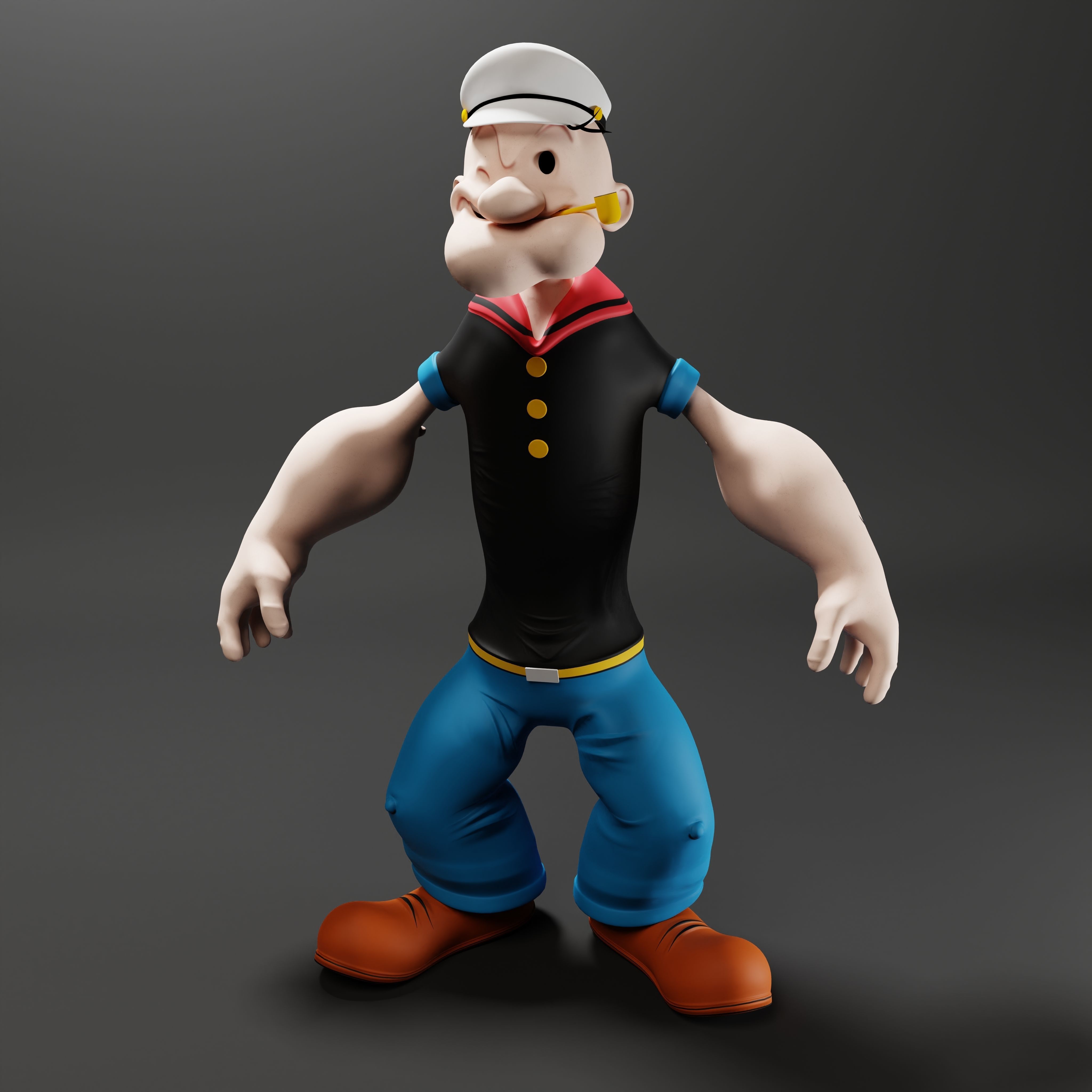 Popeye The Sailor - Rigged Low-poly 3D model_11