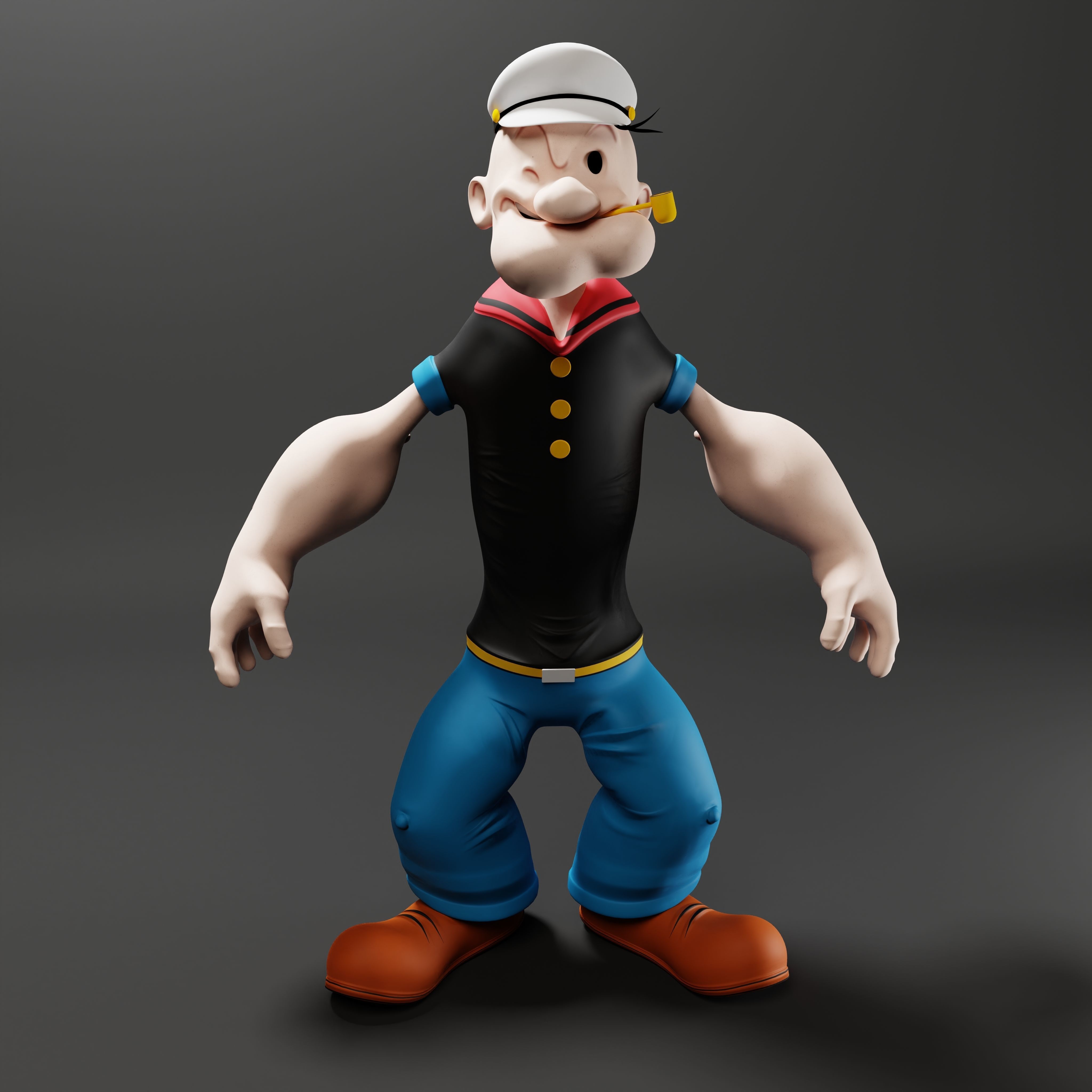 Popeye The Sailor - Rigged Low-poly 3D model_8