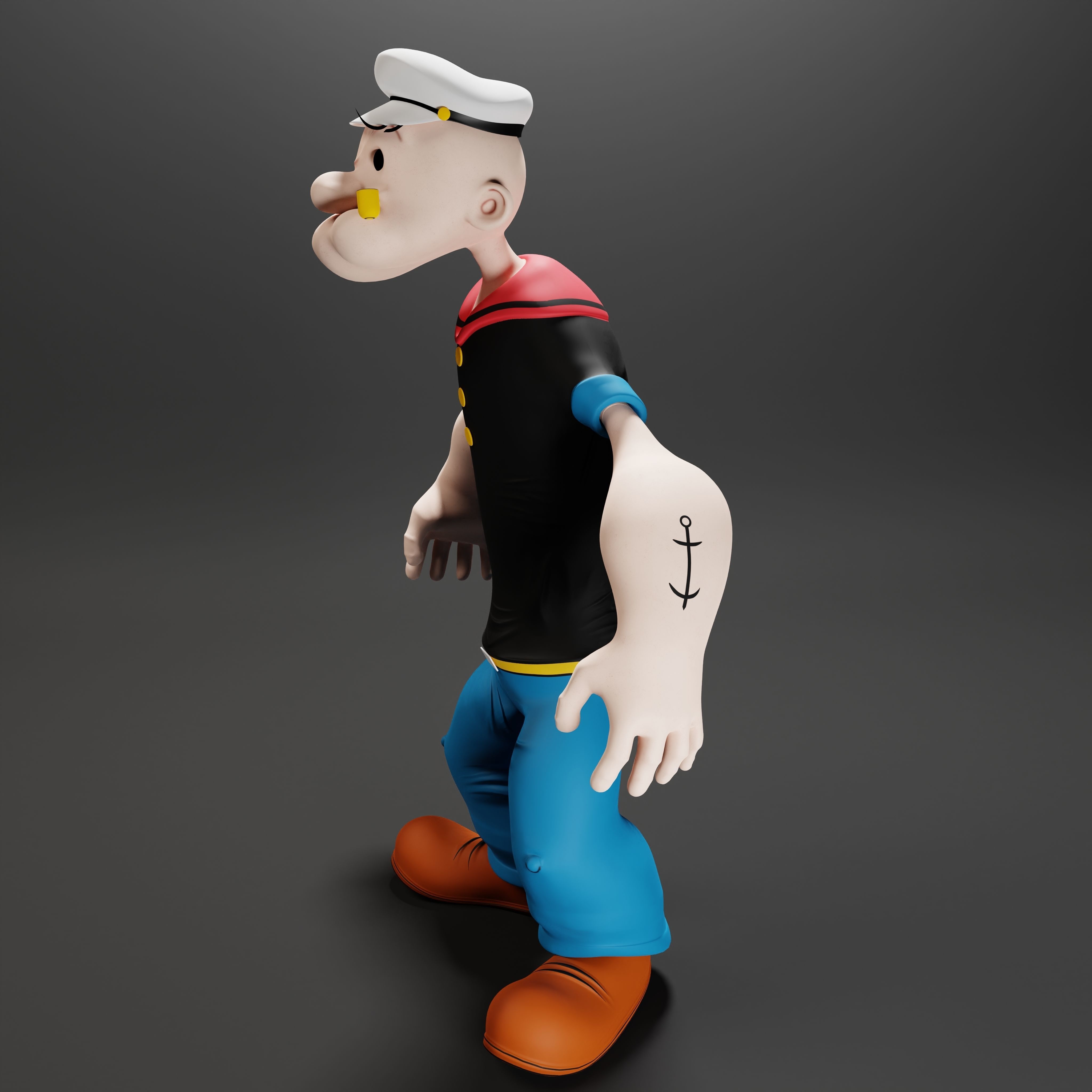 Popeye The Sailor - Rigged Low-poly 3D model_19