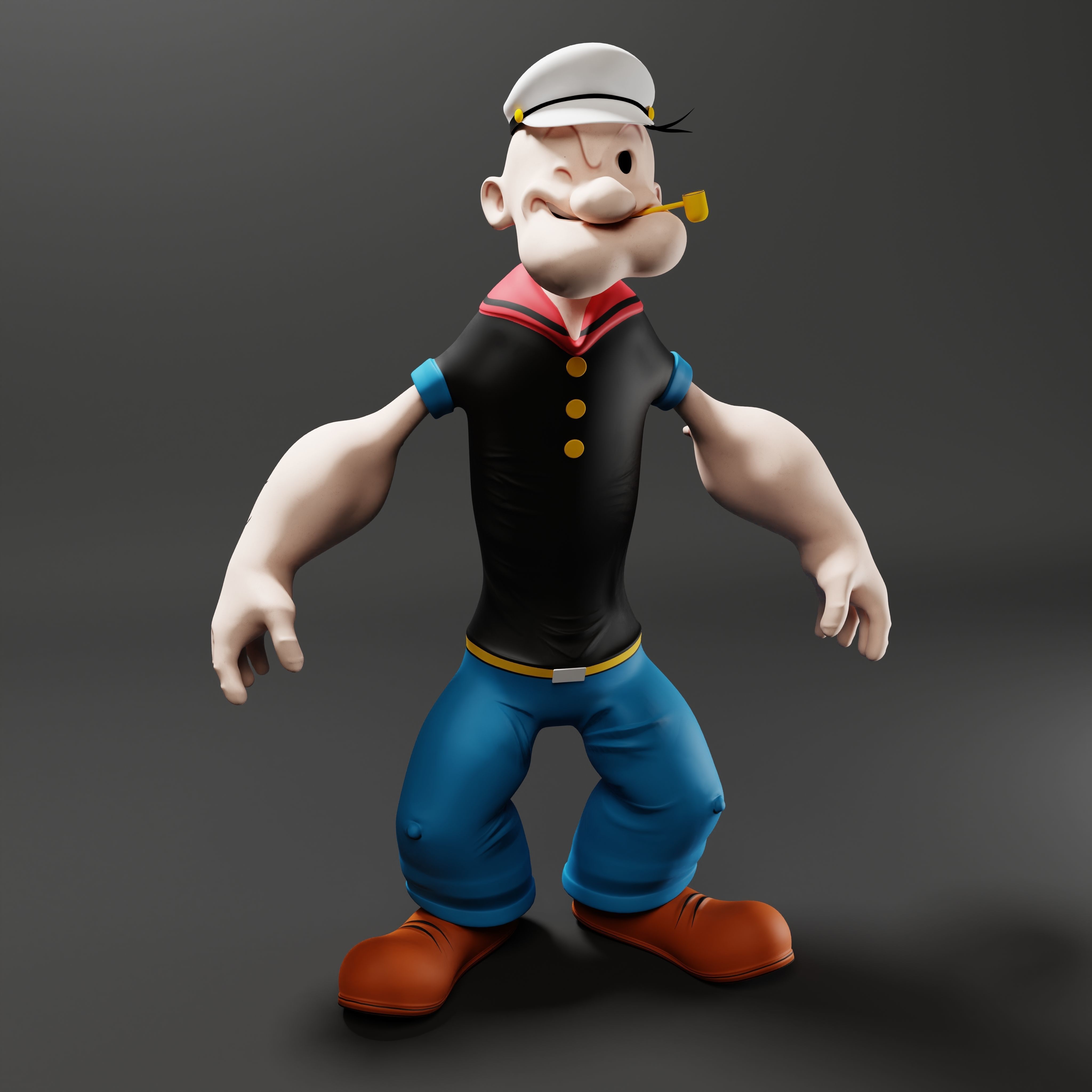 Popeye The Sailor - Rigged Low-poly 3D model_51