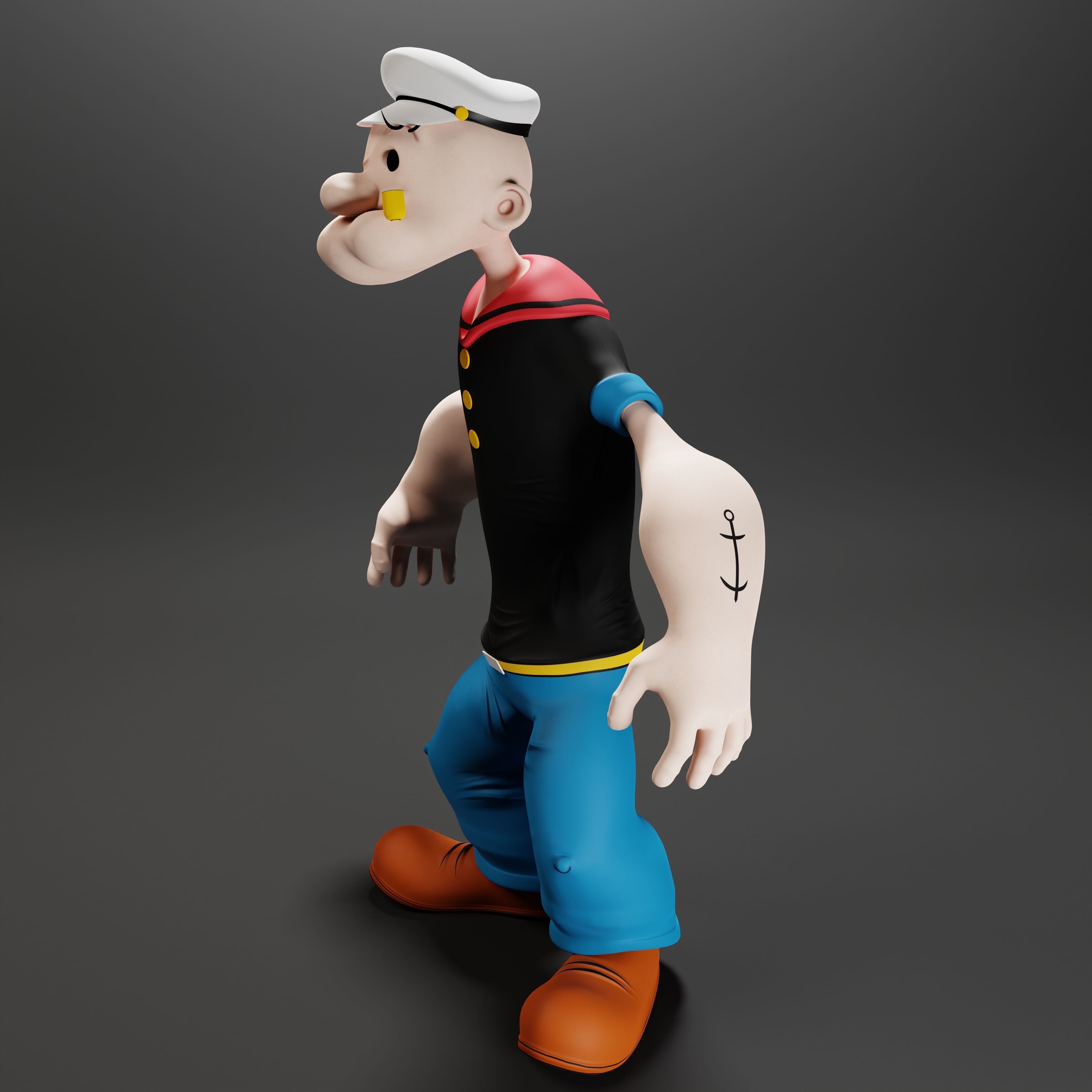 Popeye The Sailor - Rigged Low-poly 3D model_18