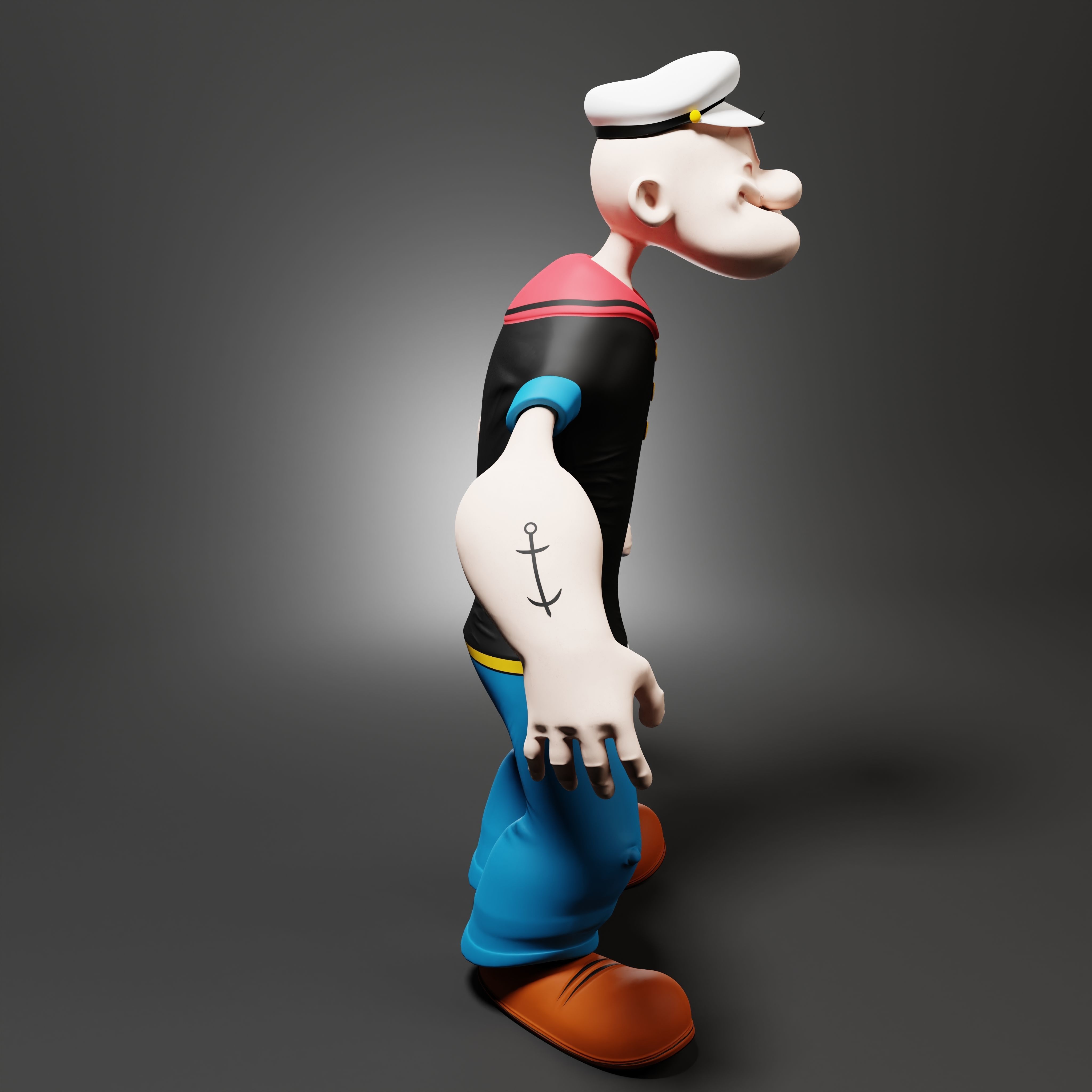 Popeye The Sailor - Rigged Low-poly 3D model_38