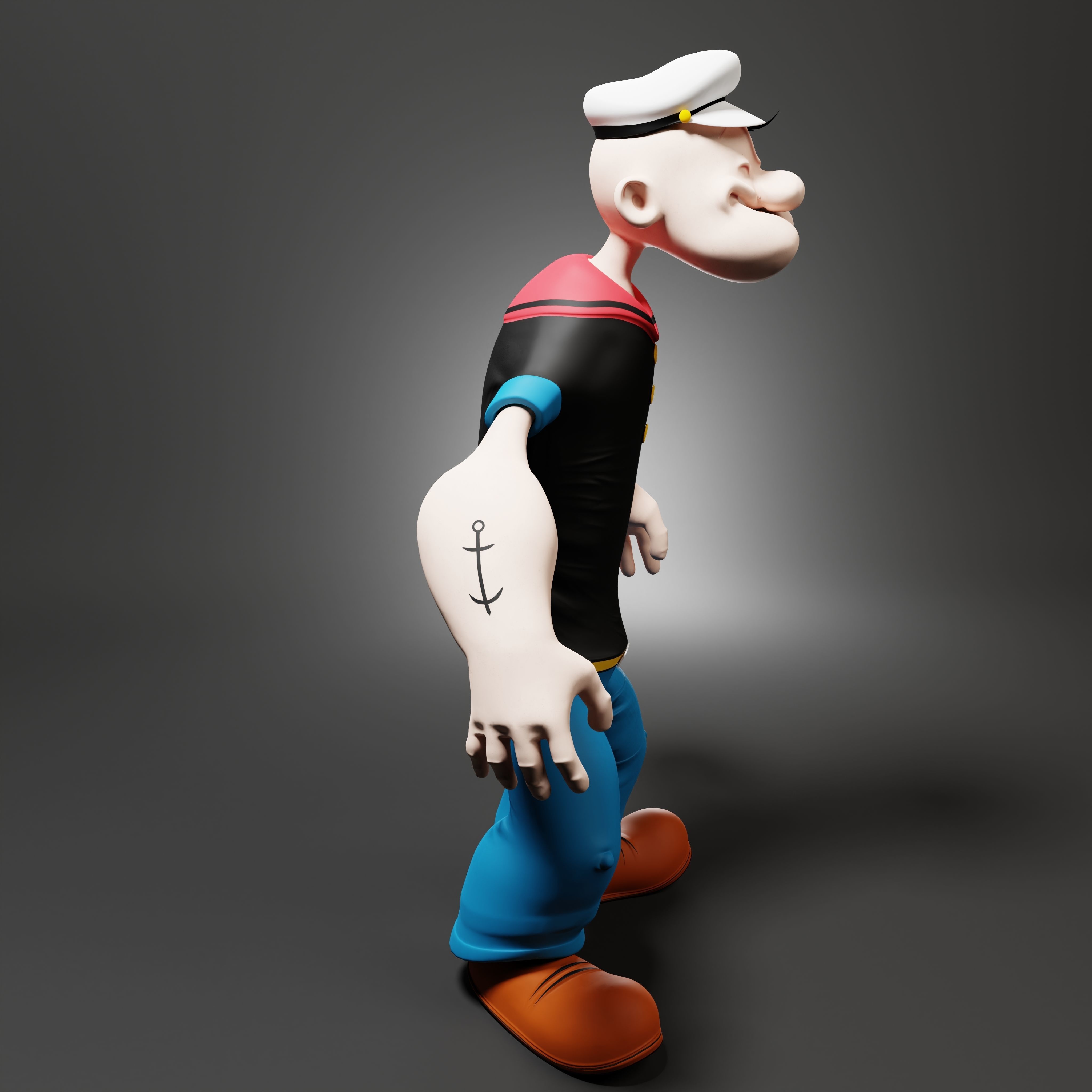 Popeye The Sailor - Rigged Low-poly 3D model_39