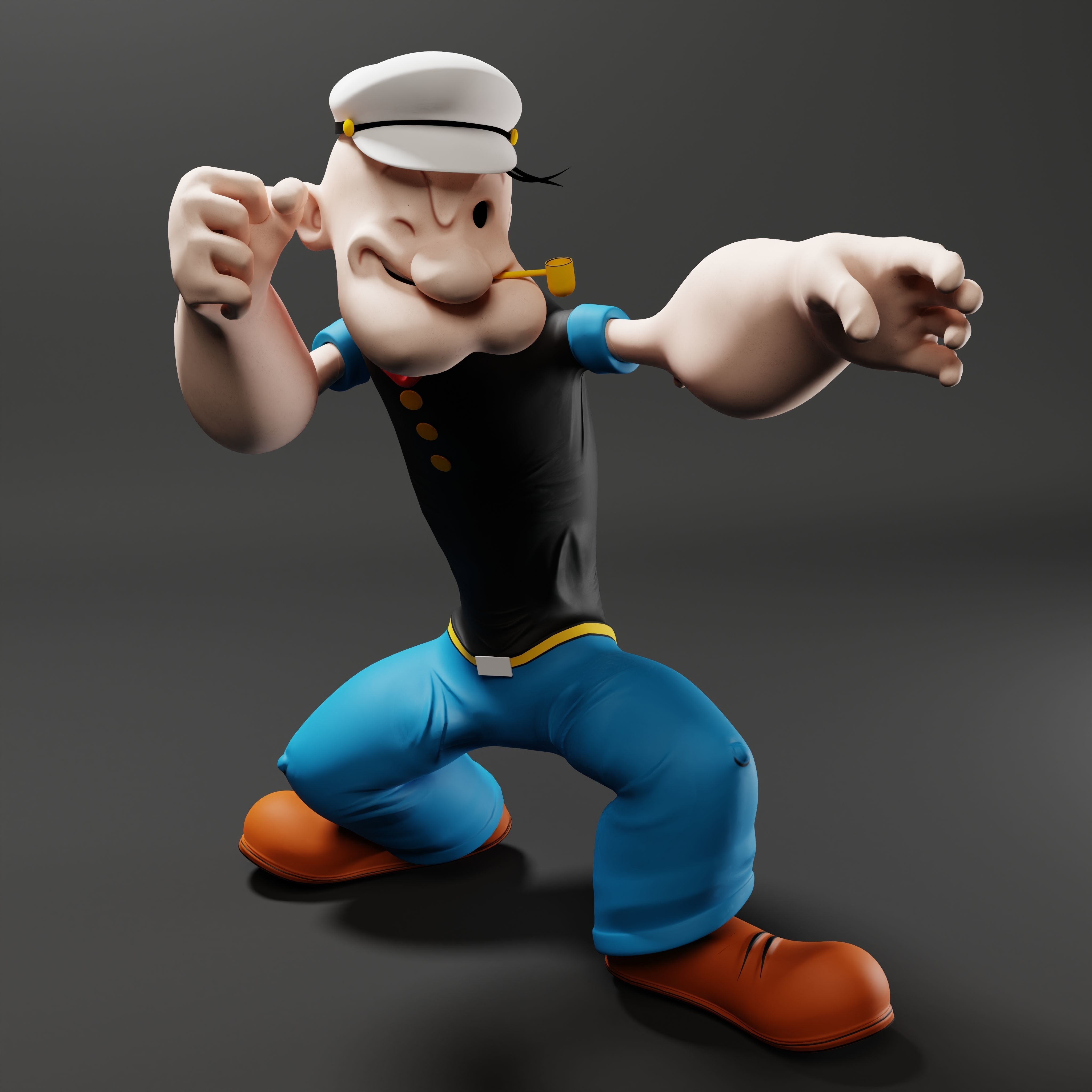 Popeye The Sailor - Rigged Low-poly 3D model_3